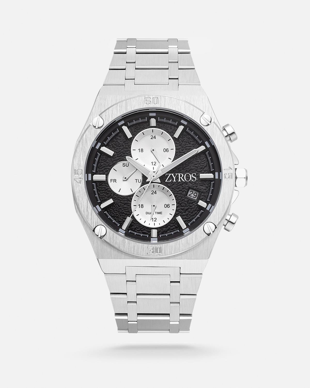 ZYROS Silver Çelik Kordon Exclusive Erkek Saati 