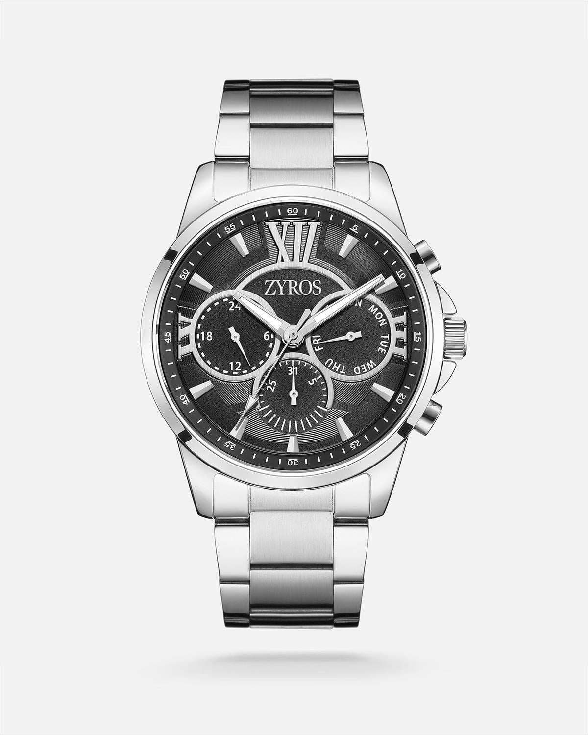 ZYROS Silver Çelik Kordon Exclusive Erkek Saati 