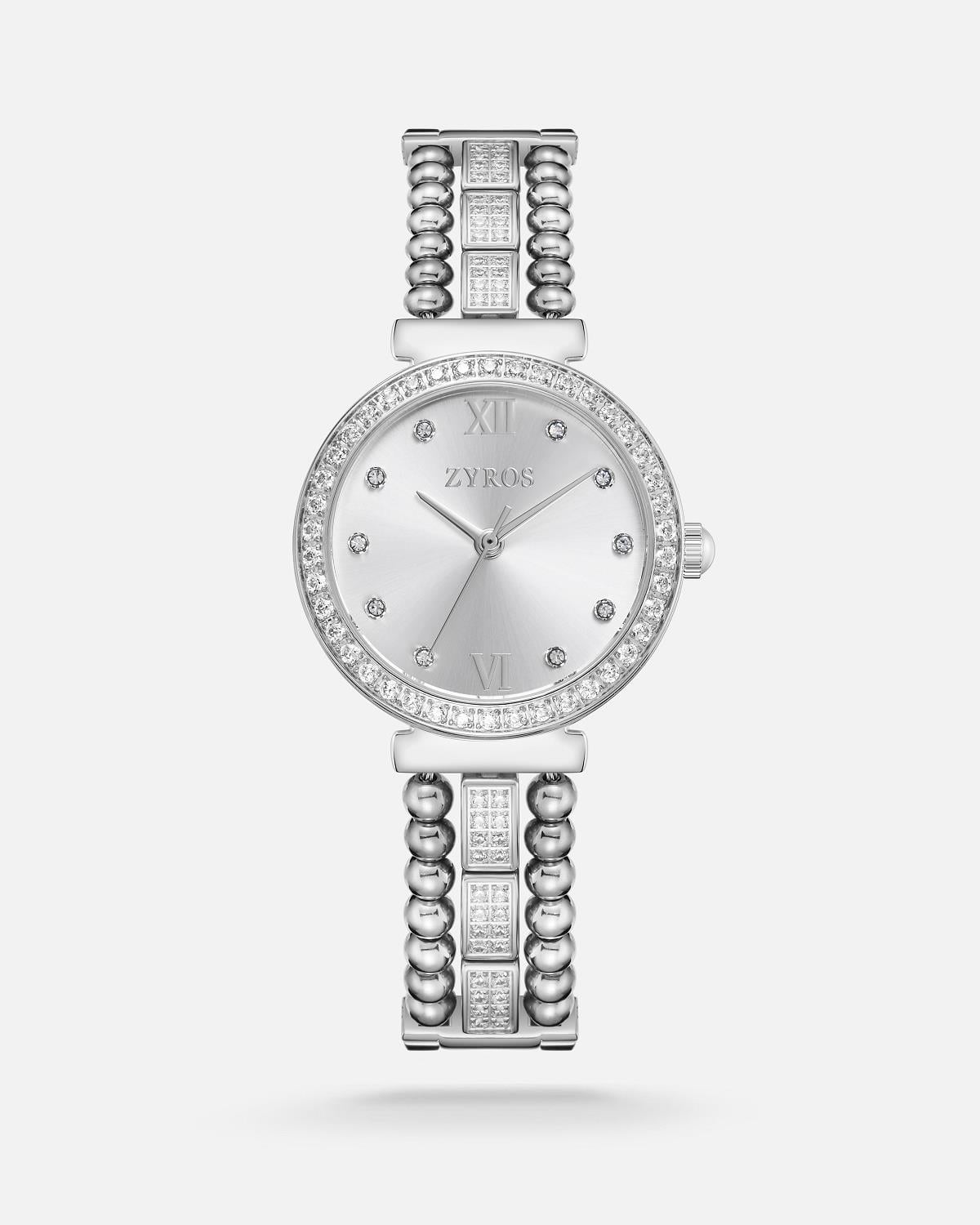 ZYROS Silver Çelik Kordon Kadın Saati 