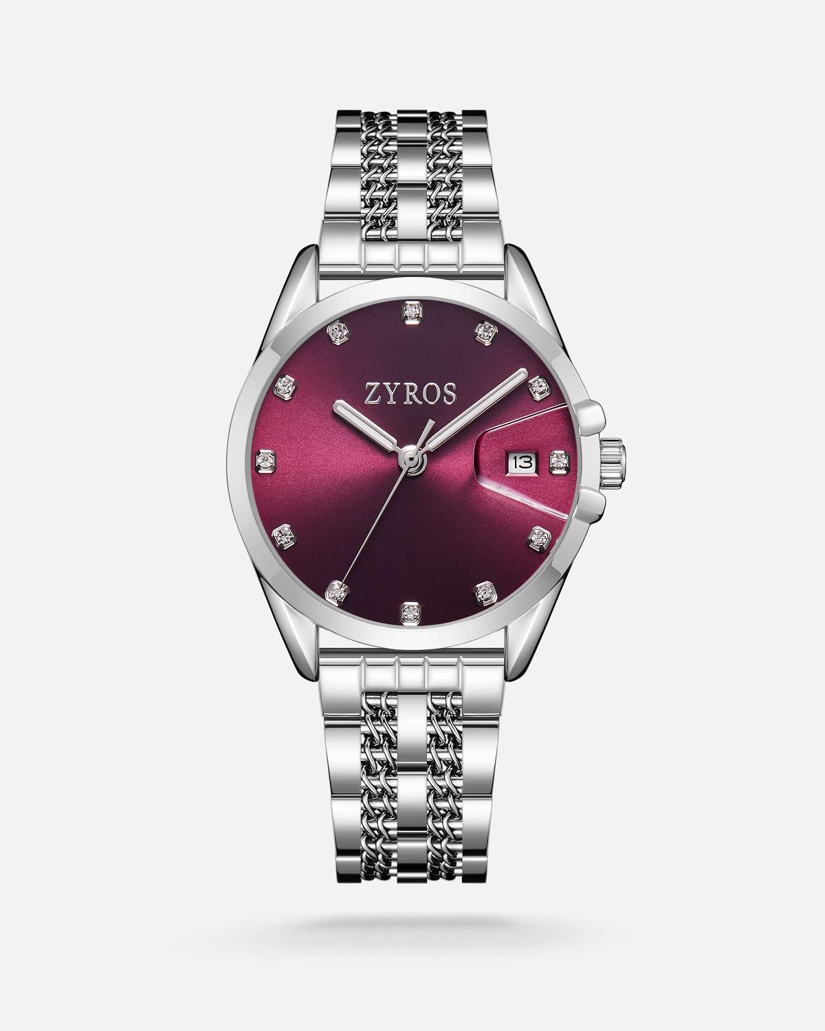 ZYROS Silver Çelik Kordon Kadın Saati 