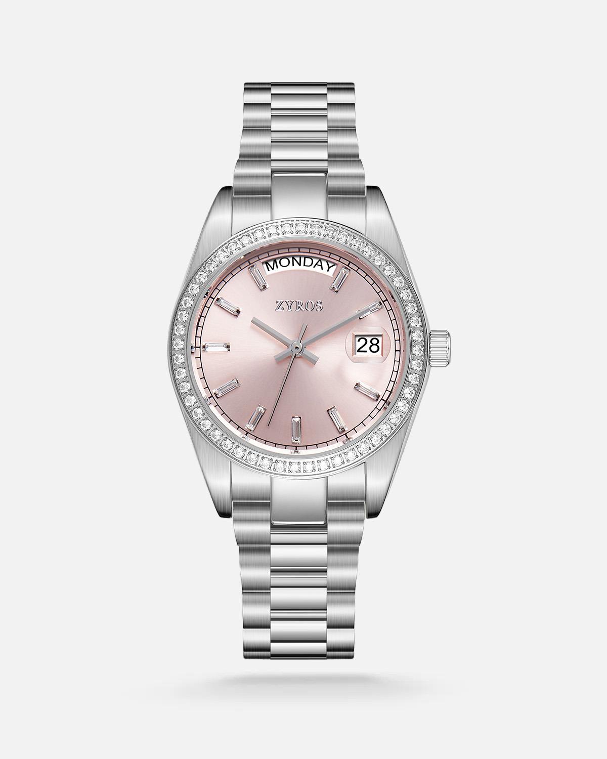 ZYROS Silver Çelik Kordon Kadın Saati