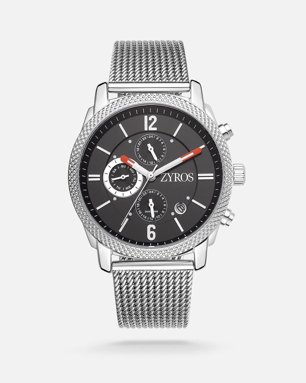 ZYROS Silver Çelik Kordon Premium Erkek Saati 