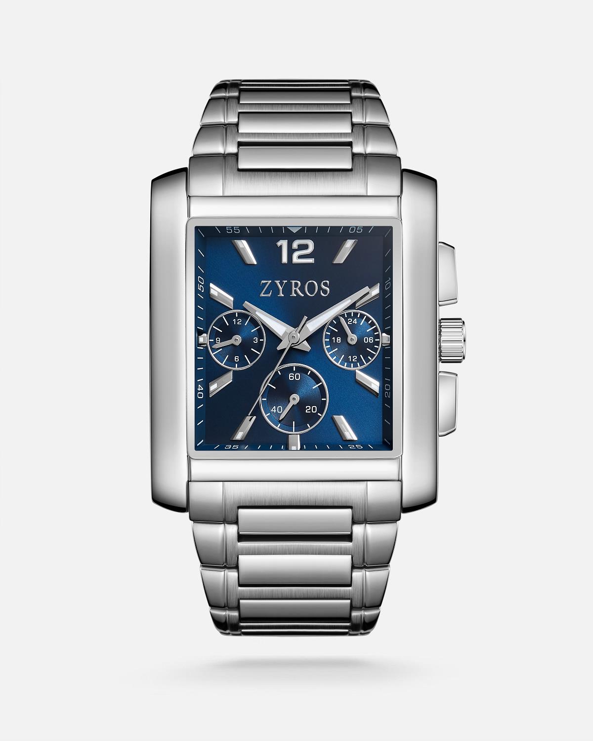 ZYROS Silver Çelik Kordon Premium Erkek Saati 