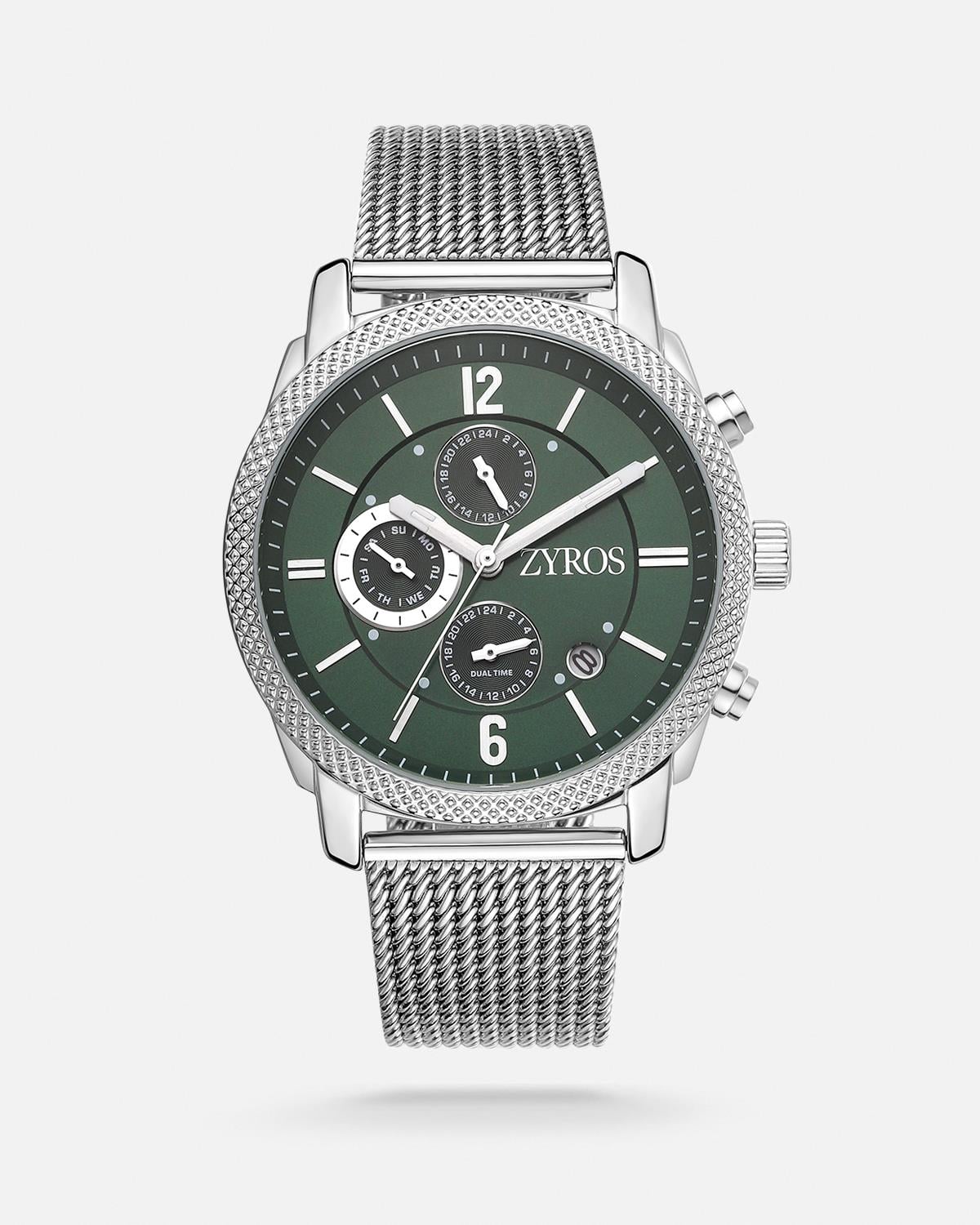 ZYROS Silver Çelik Kordon Premium Erkek Saati 