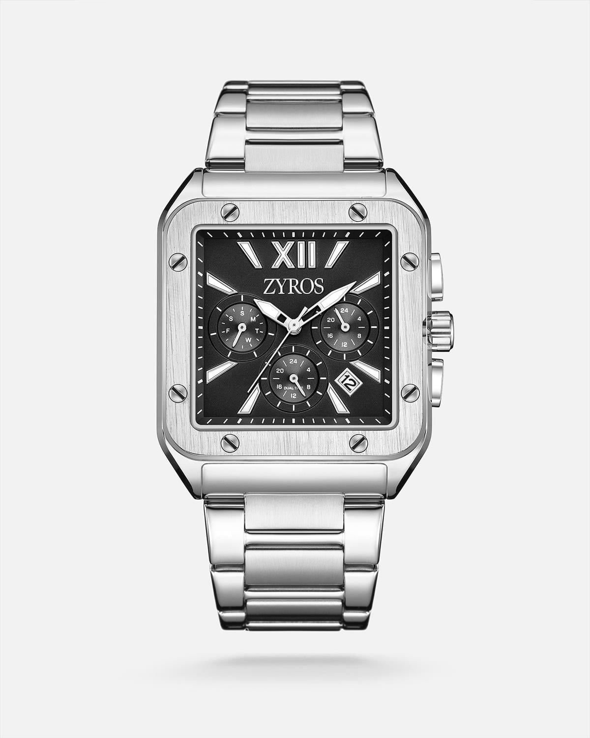 ZYROS Silver Çelik Kordon Premium Erkek Saati 