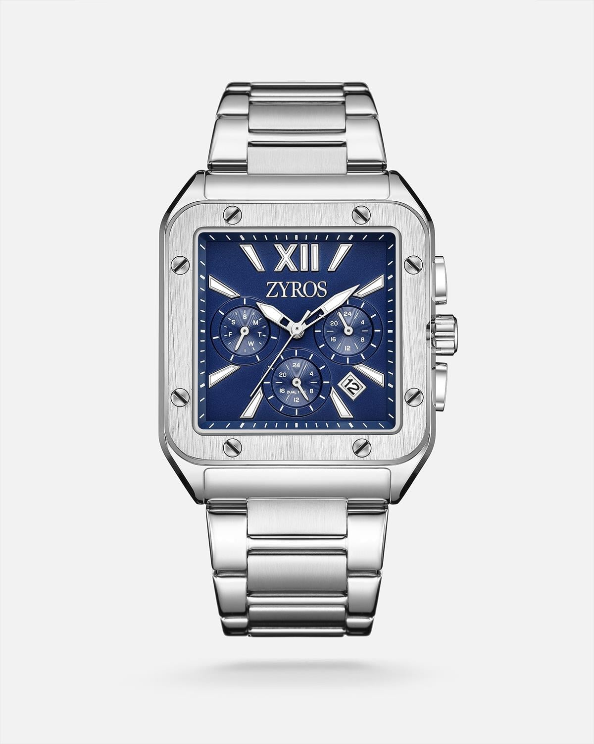 ZYROS Silver Çelik Kordon Premium Erkek Saati 