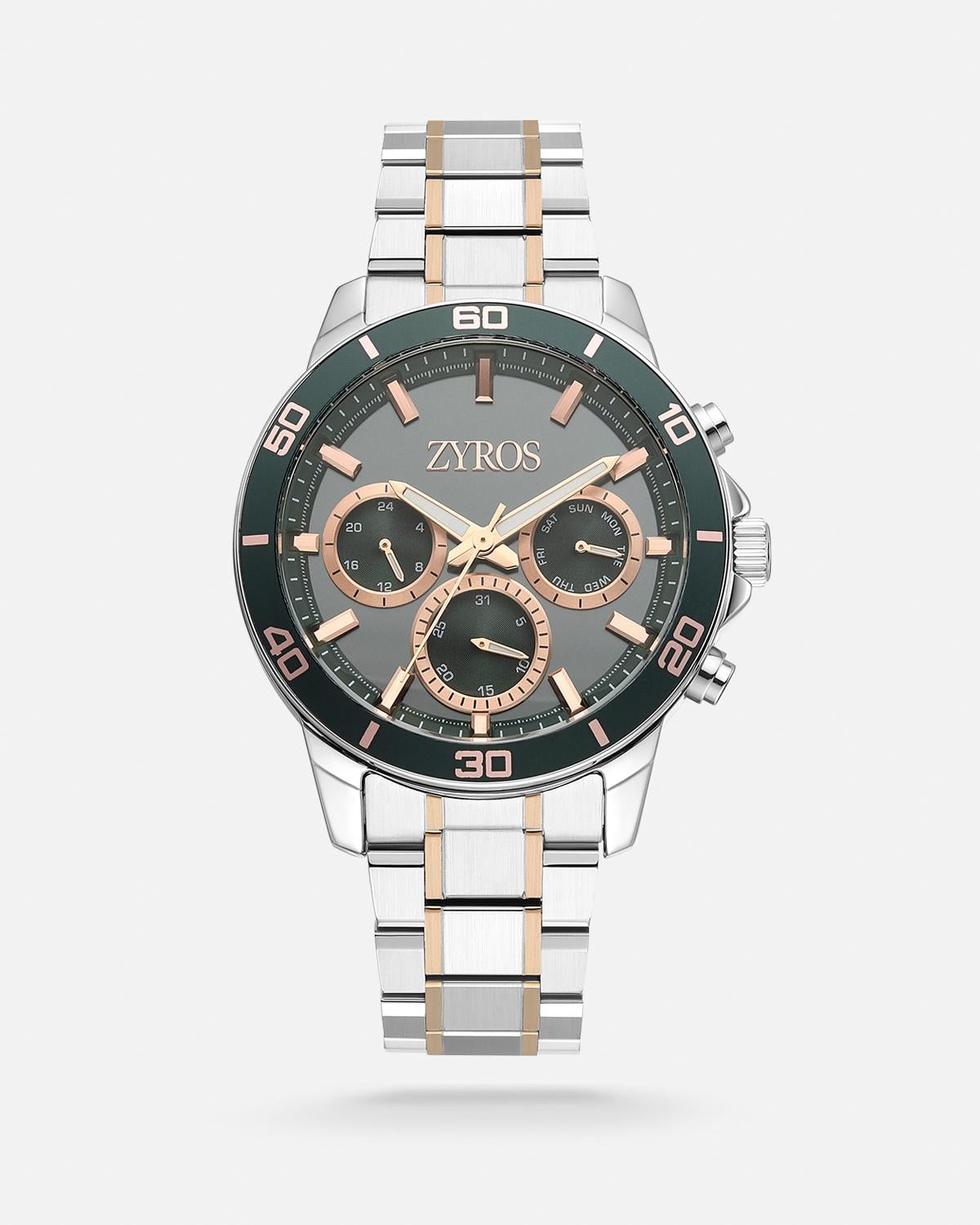 ZYROS Silver Deri Kordon Exclusive Erkek Saati 