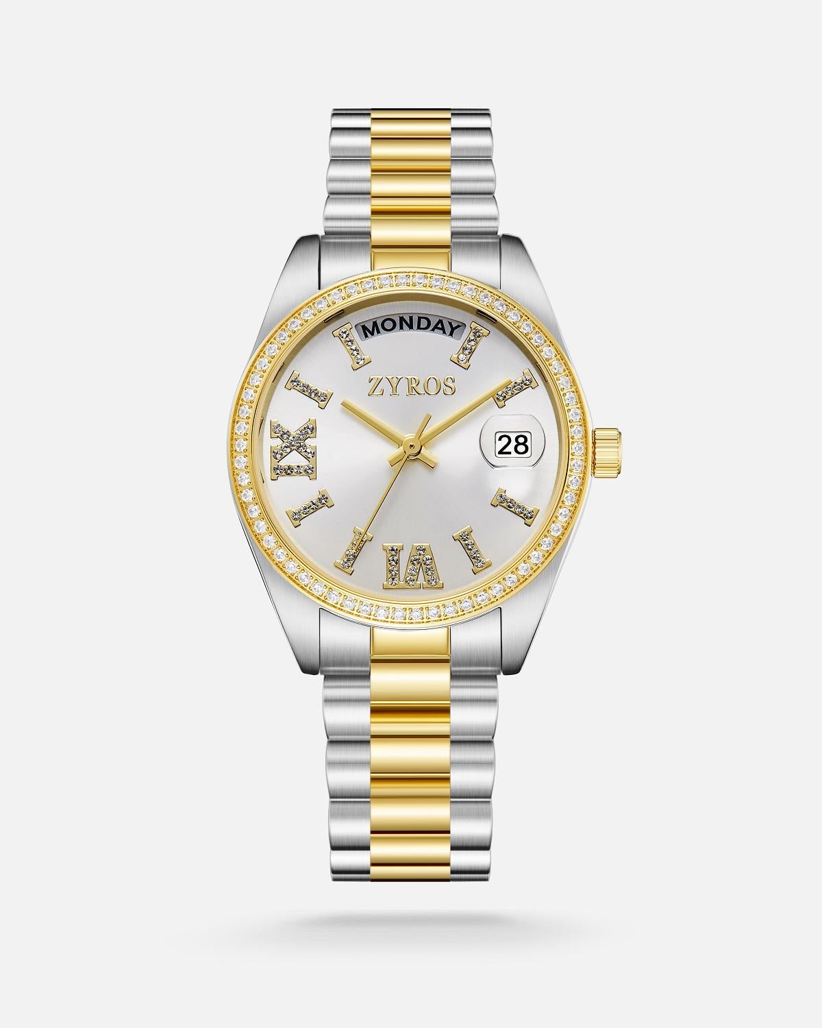ZYROS Silver / Gold Çelik Kordon Kadın Saati 