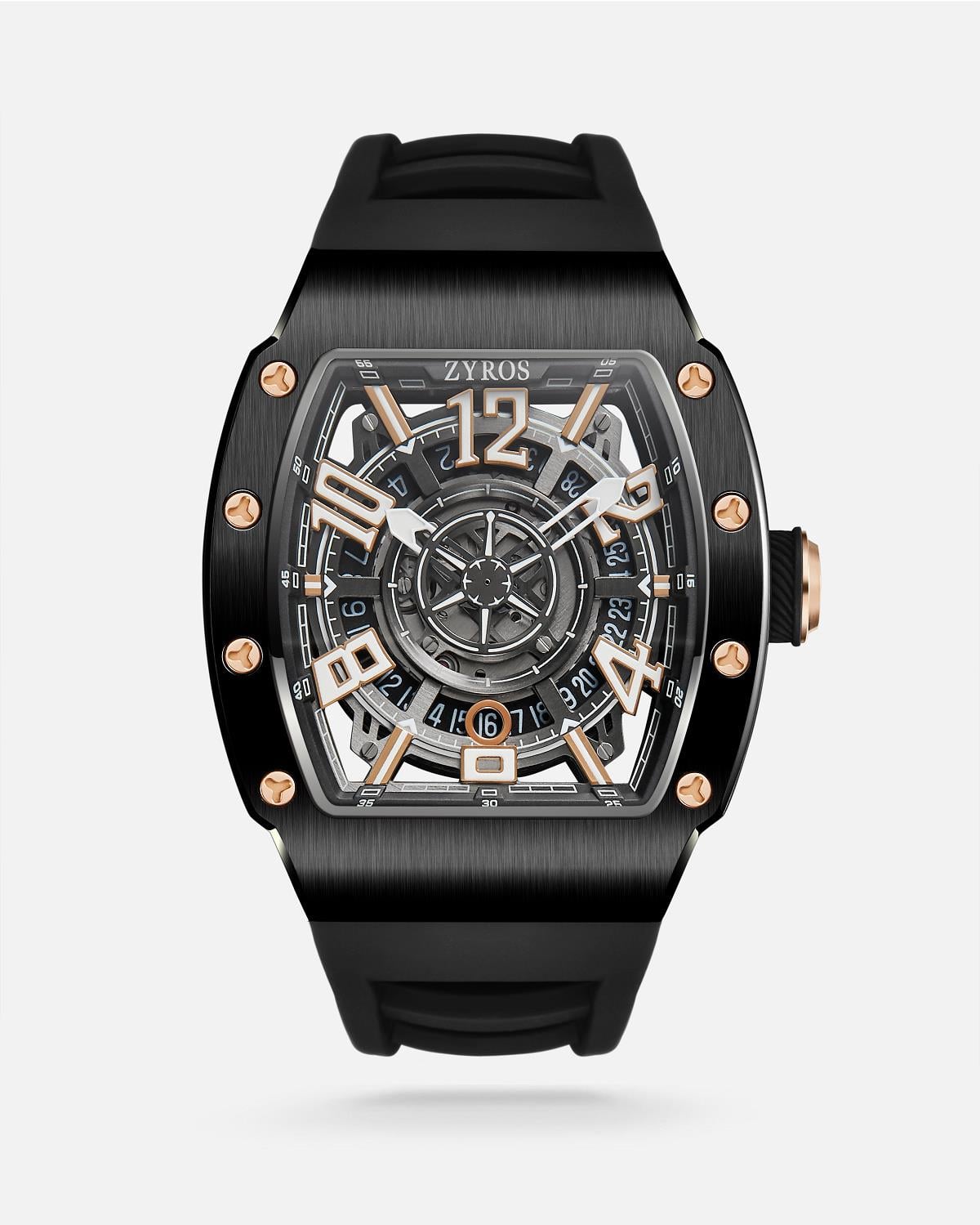 Zyros Siyah Silikon Kordon Automatic Erkek Kol Saati 