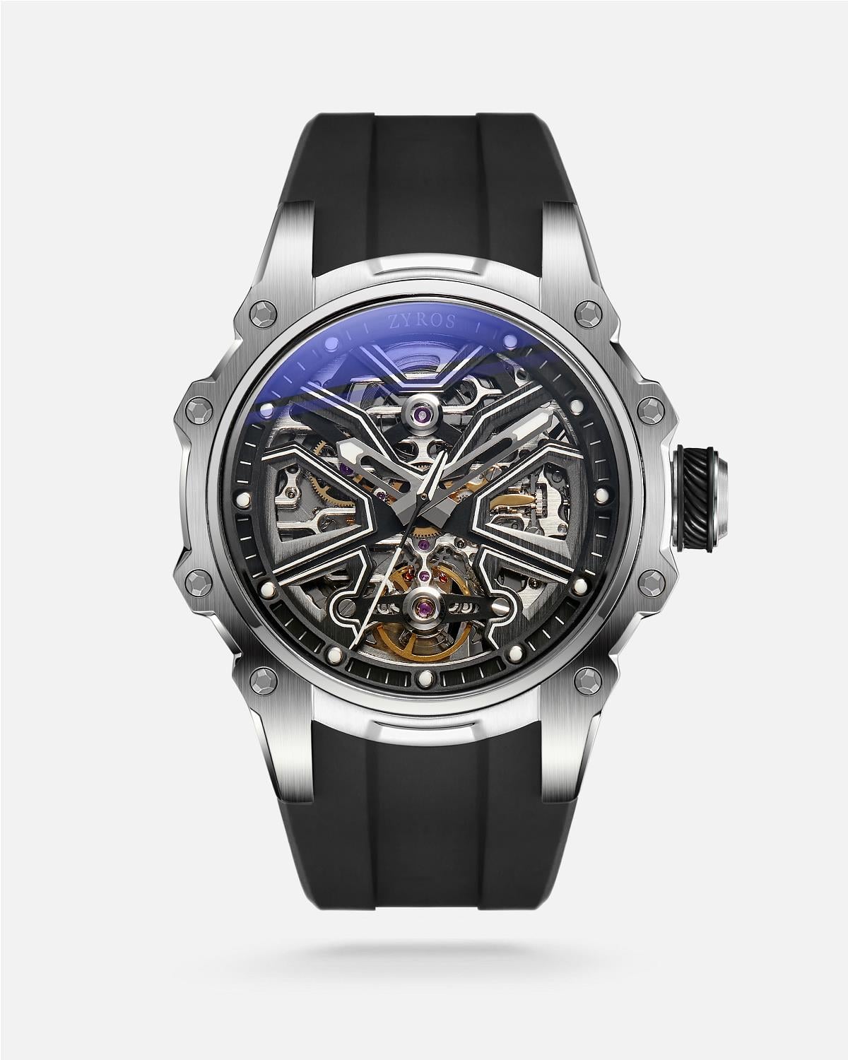 ZYROS Siyah Silikon Kordon Automatic Erkek Saati 