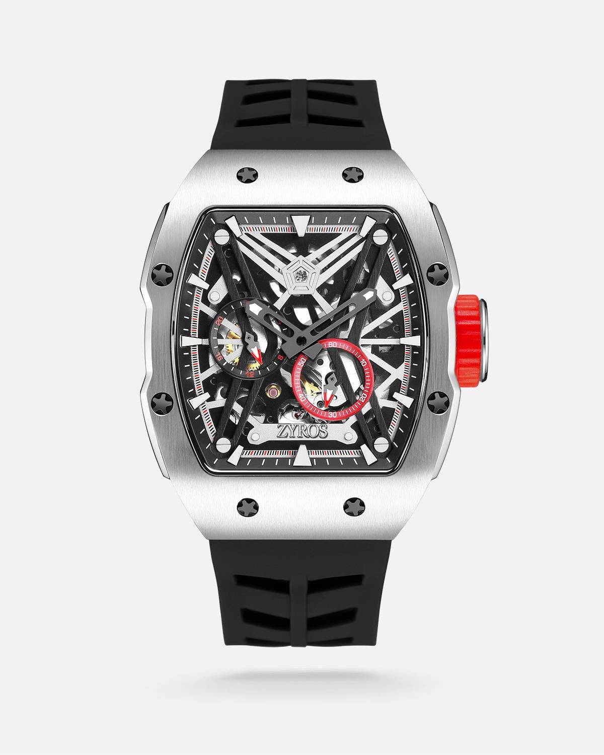 ZYROS Siyah Silikon Kordon Automatic Erkek Saati