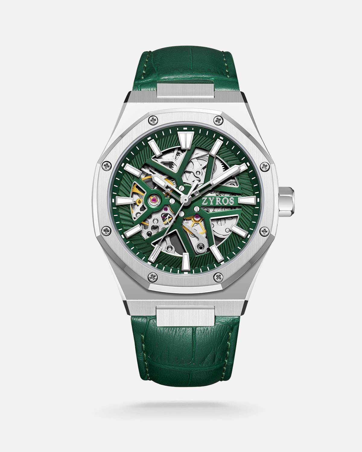 ZYROS Yeşil Deri Kordon Automatic Erkek Saati