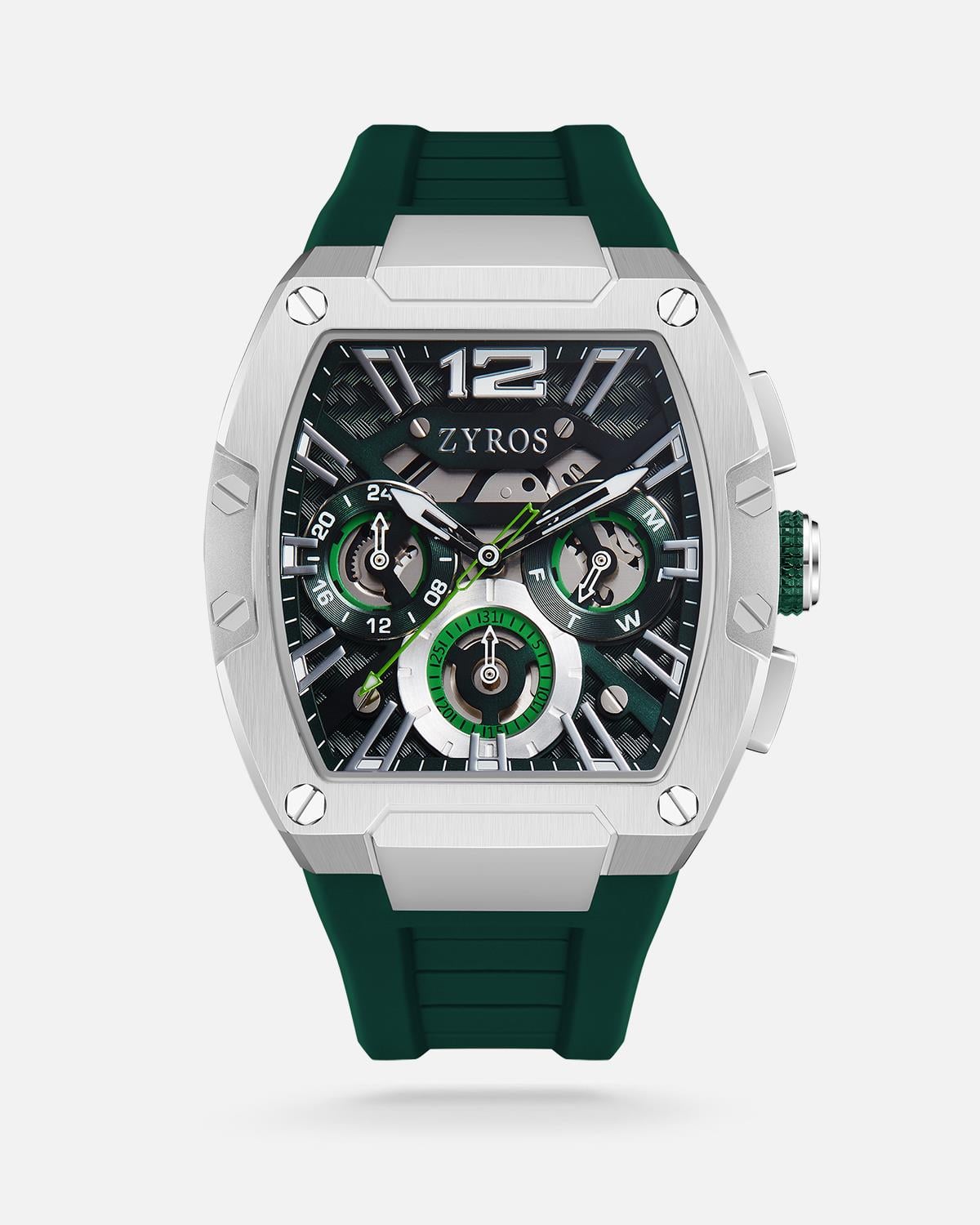 ZYROS Yeşil Silikon Kordon Exclusive Erkek Saati 