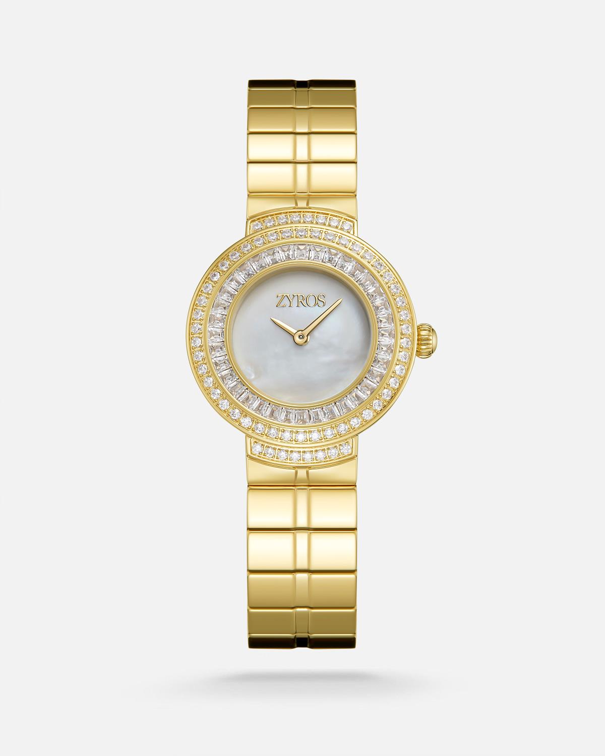 Zyros Altın Çelik Kordon Kadın Kol Saati