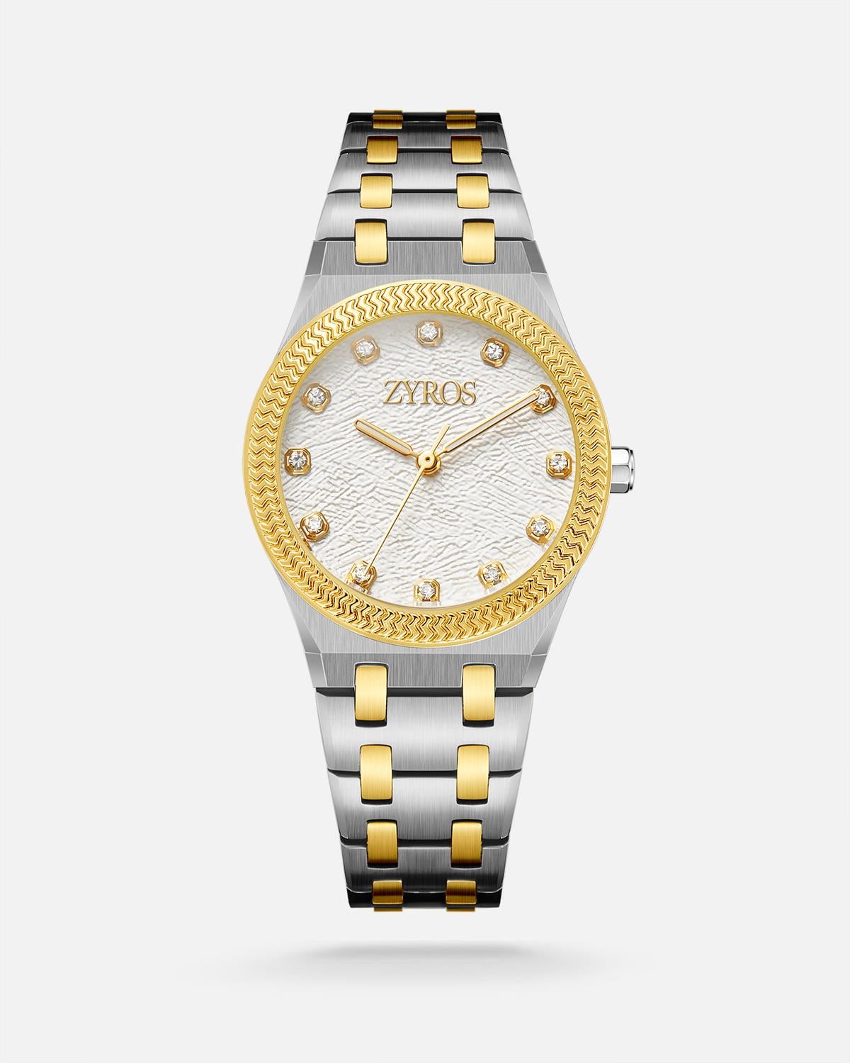 Zyros Altın & Gümüş Çelik Kordon Kadın Kol Saati
