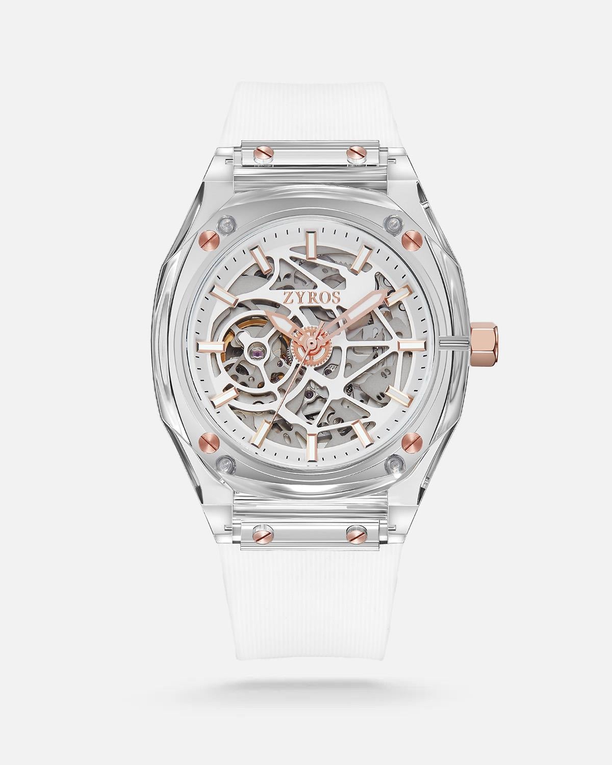 Zyros Beyaz Silikon Kordon Automatic Erkek Kol Saati