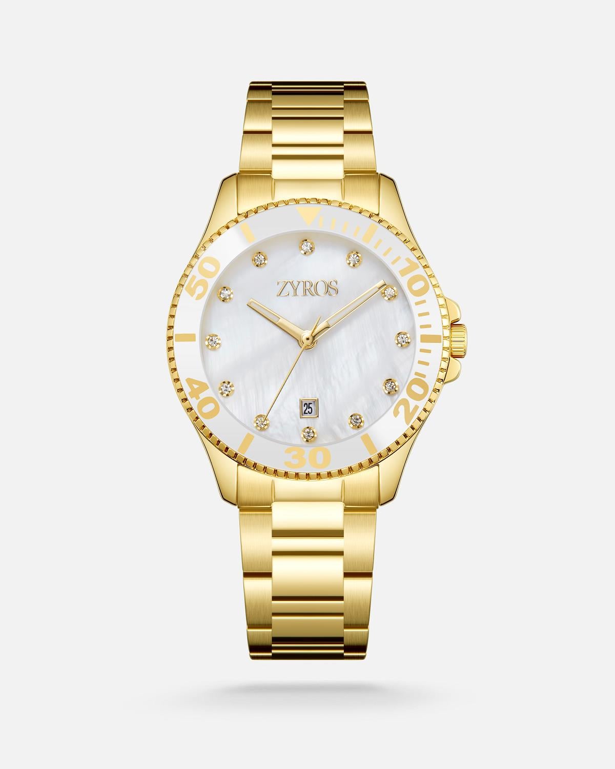 ZYROS Gold Çelik Kordon Kadın Saati 