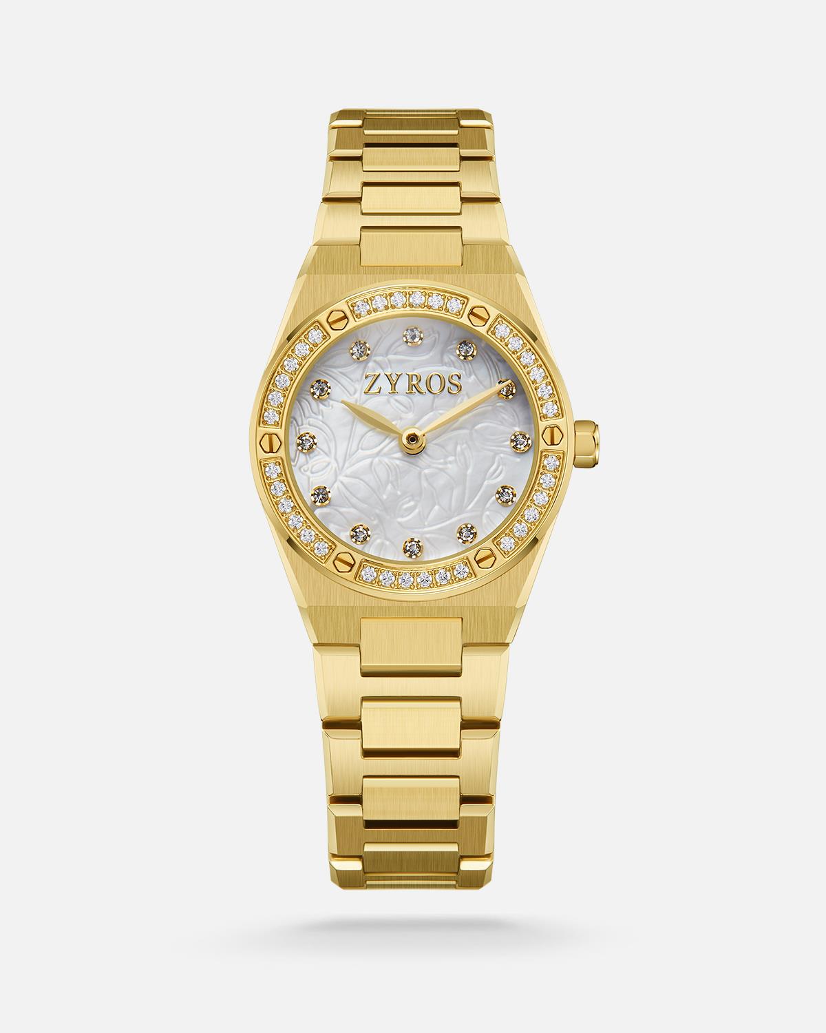 ZYROS Gold Çelik Kordon Kadın Saati 