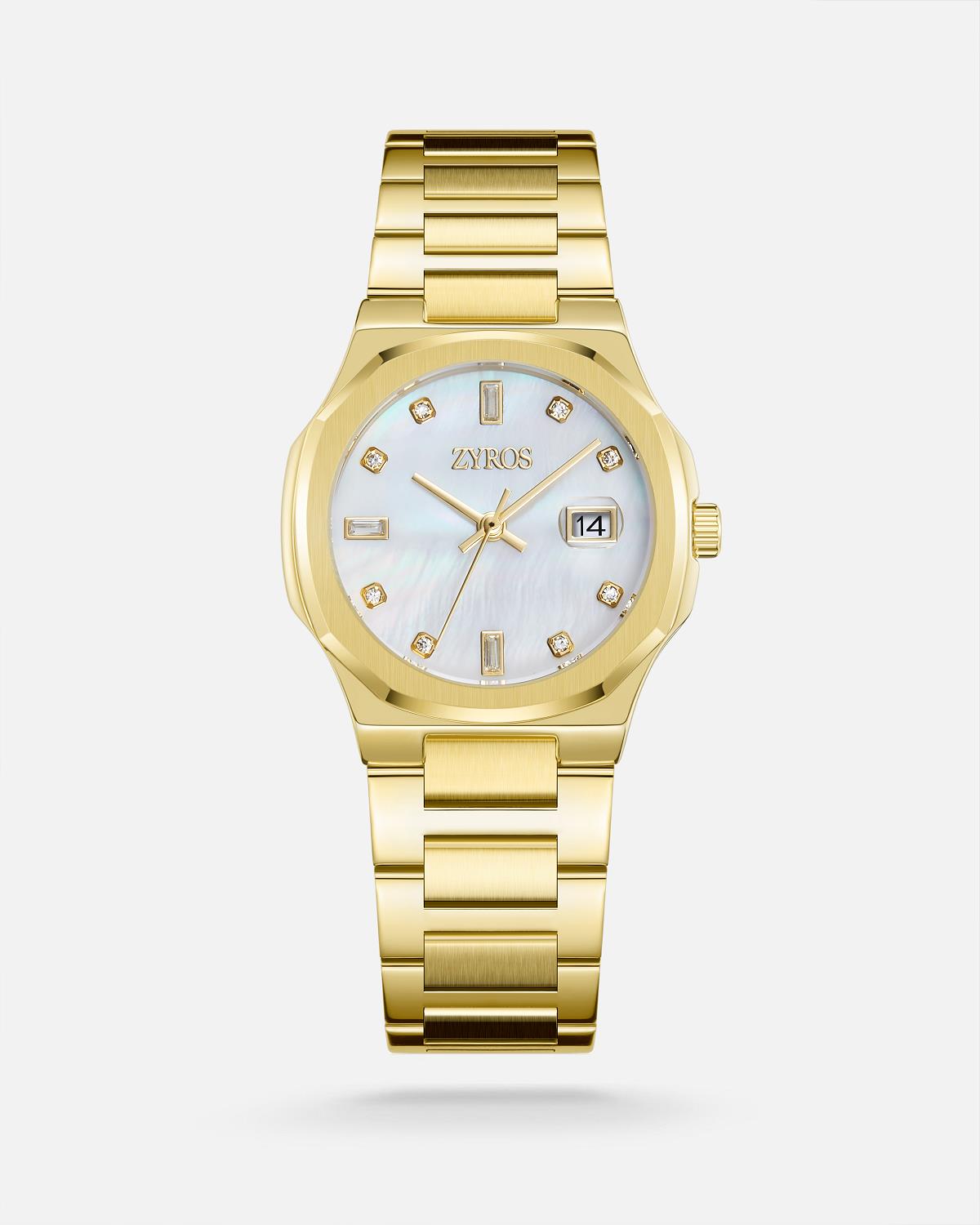 ZYROS Gold Çelik Kordon Kadın Saati 