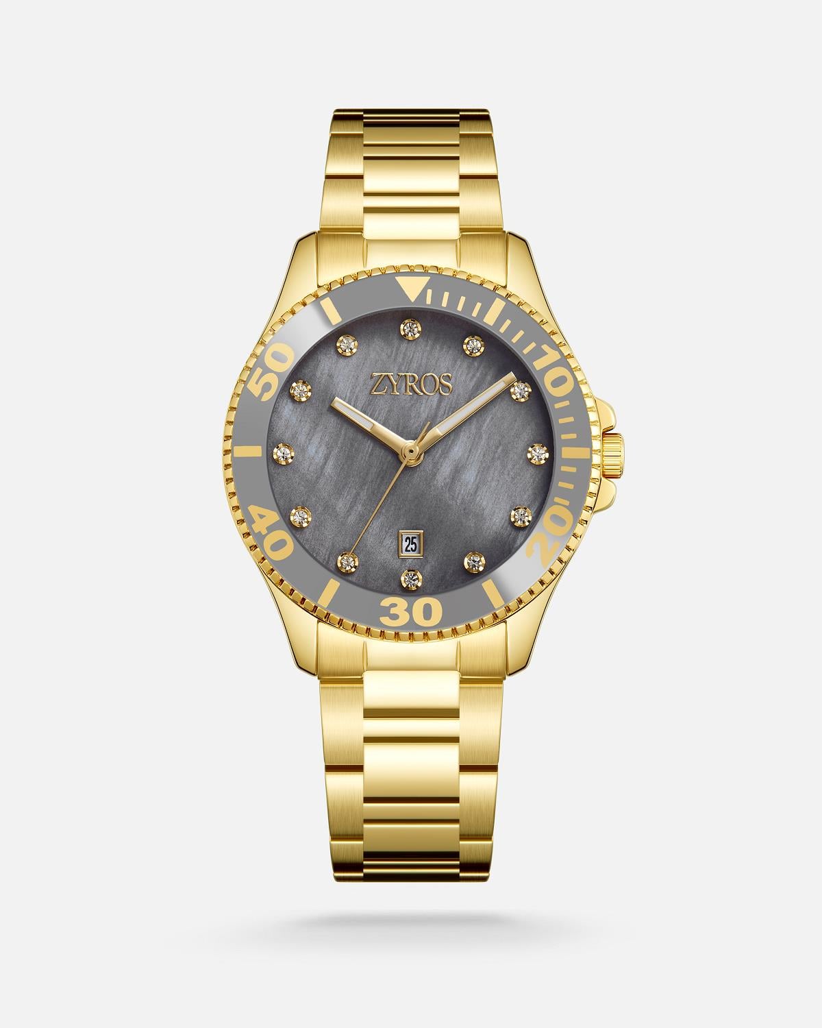 ZYROS Gold Çelik Kordon Kadın Saati 