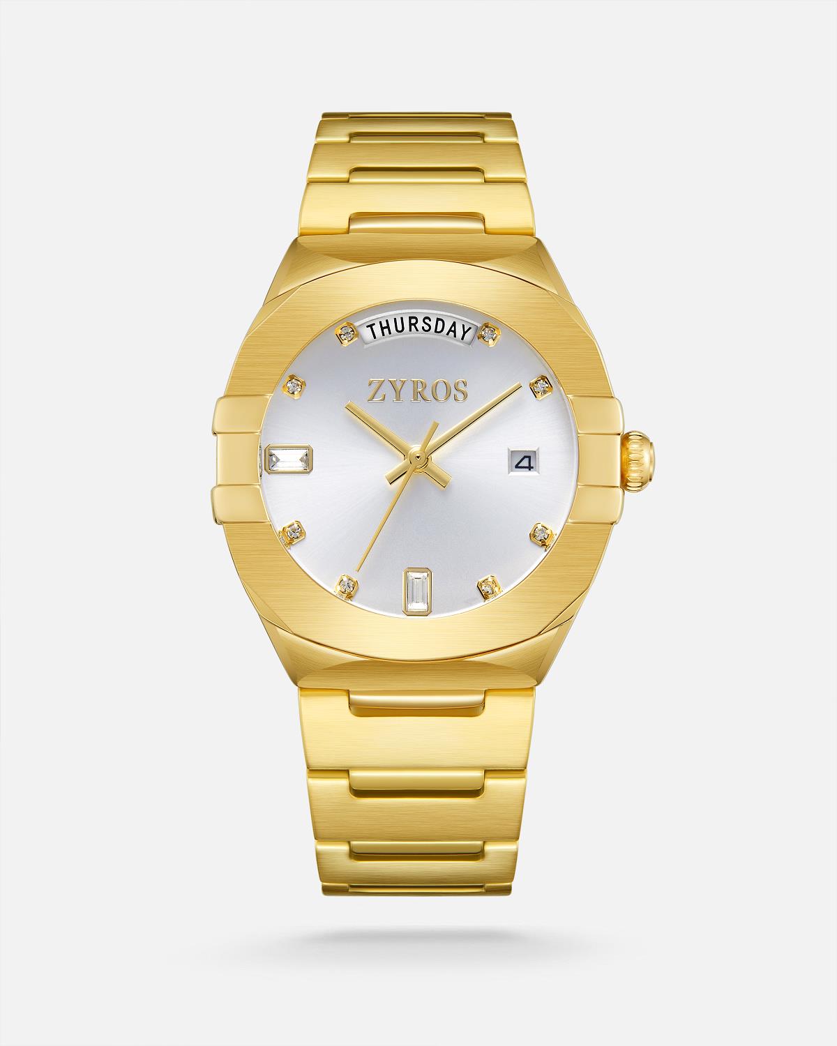 ZYROS Gold Çelik Kordon Kadın Saati 
