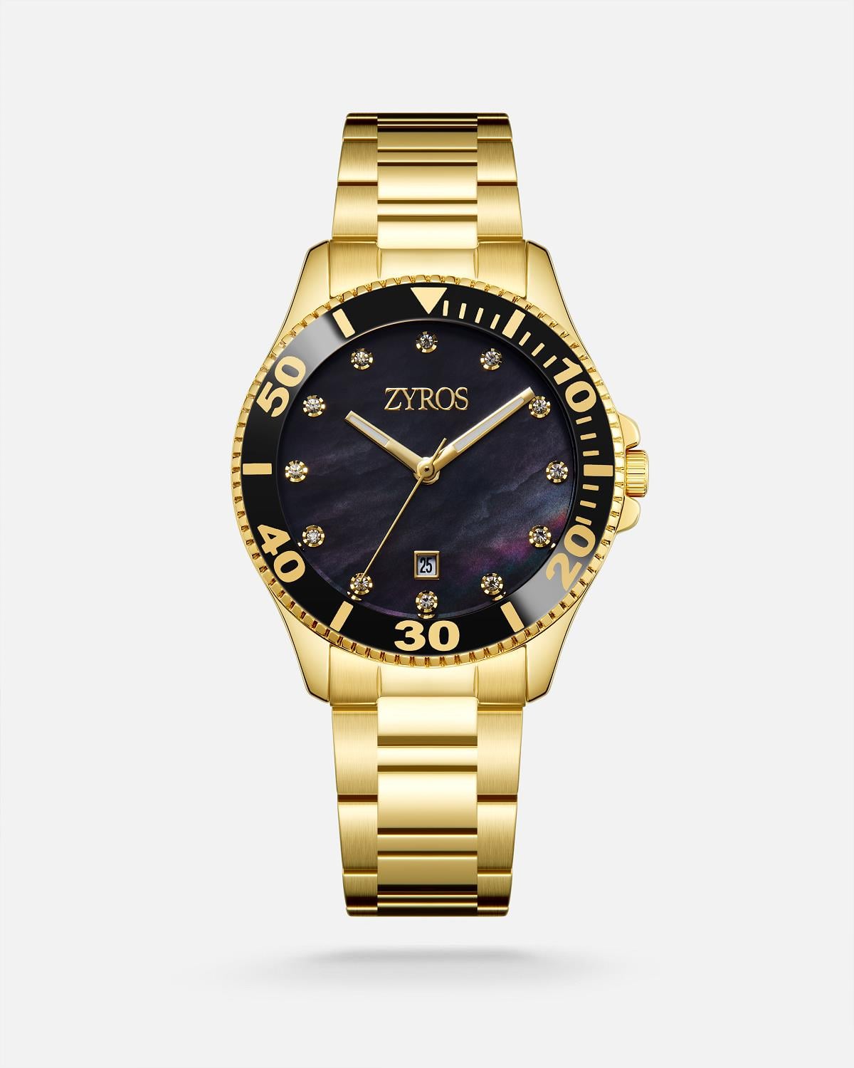 ZYROS Gold Çelik Kordon Kadın Saati 