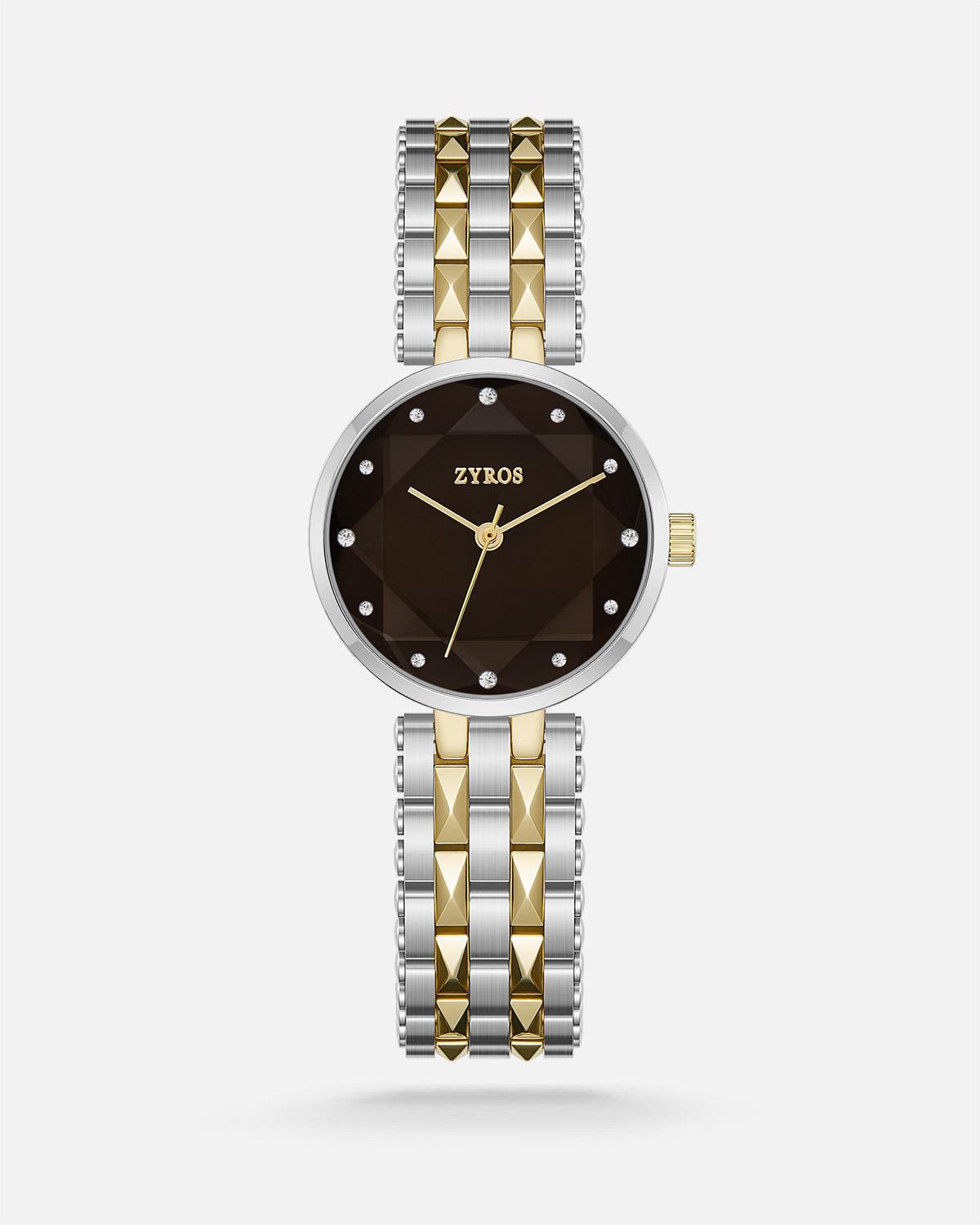 ZYROS Gold&Silver Çelik Kordon Kadın Saati