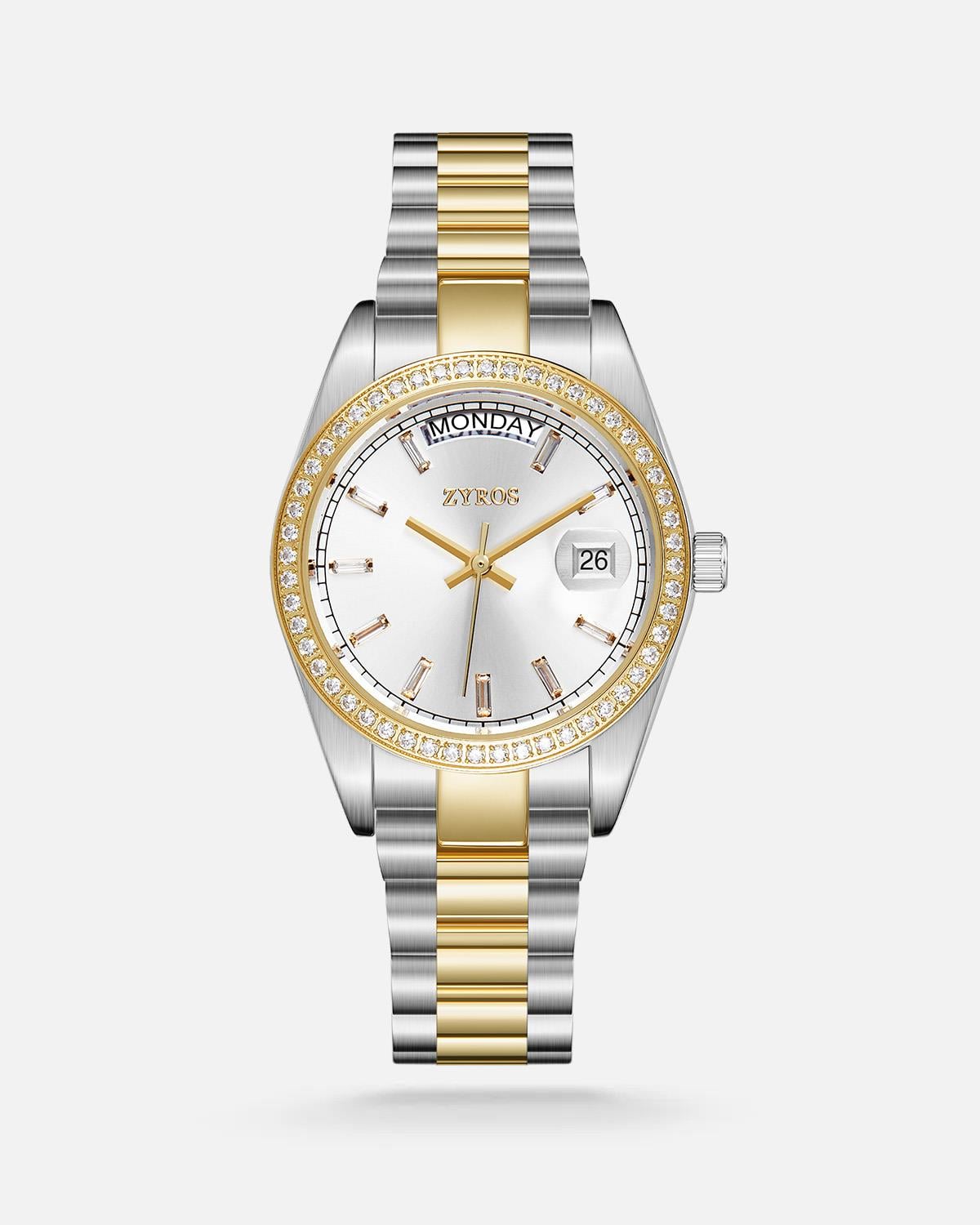 ZYROS Gold&Silver Çelik Kordon Kadın Saati