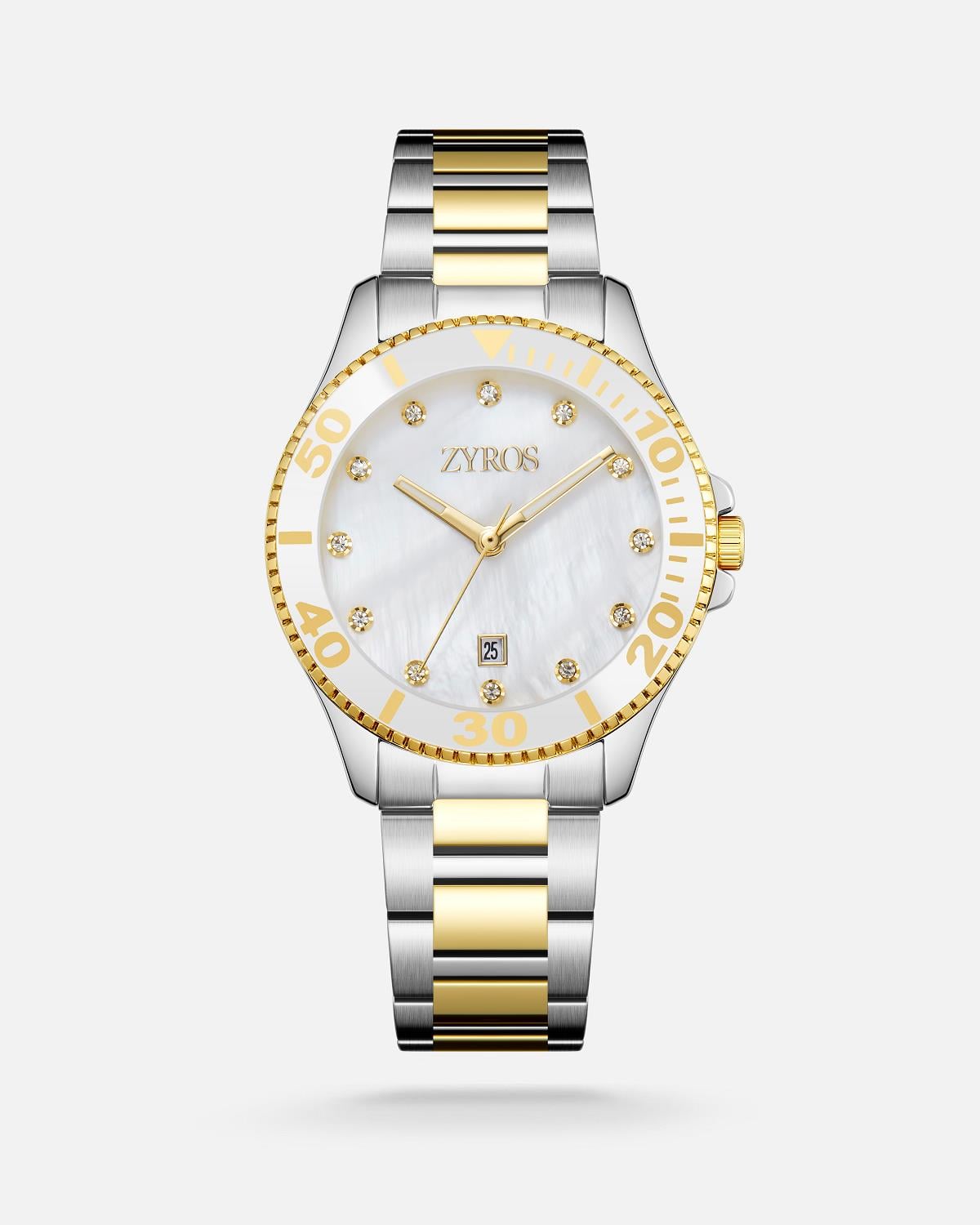 ZYROS Gold&Silver Çelik Kordon Kadın Saati 