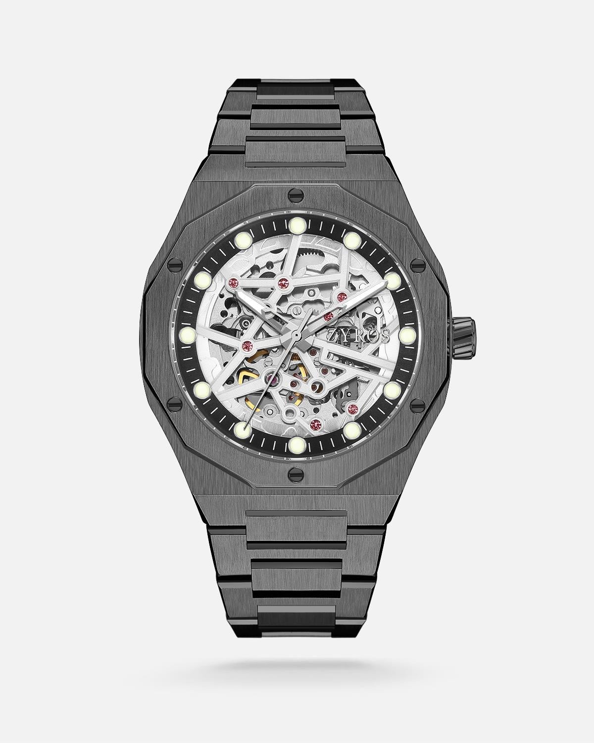 ZYROS Gri Çelik Kordon Automatic Erkek Saati