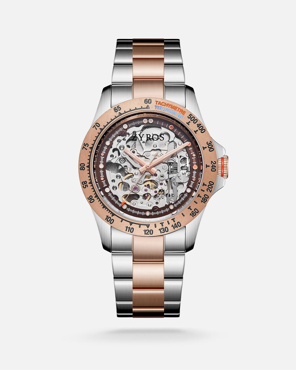 ZYROS Gümüş Çelik Kordon Automatic Erkek Saati