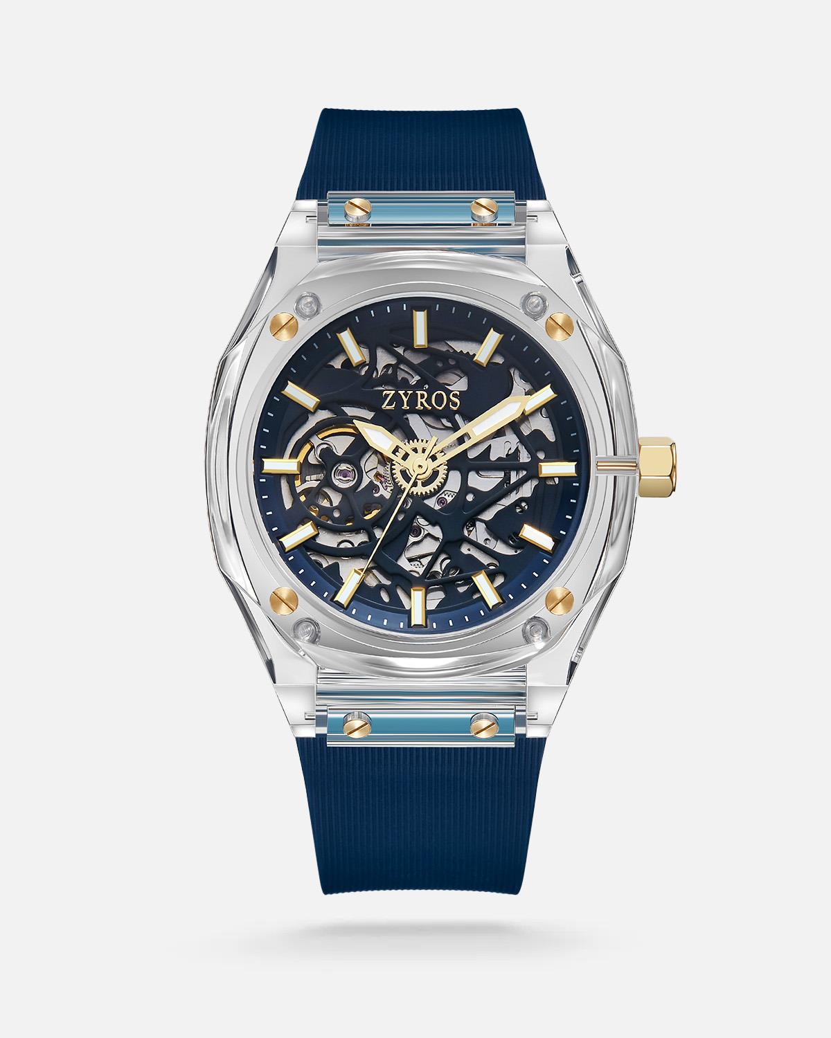 Zyros Mavi Silikon Kordon Automatic Erkek Kol Saati