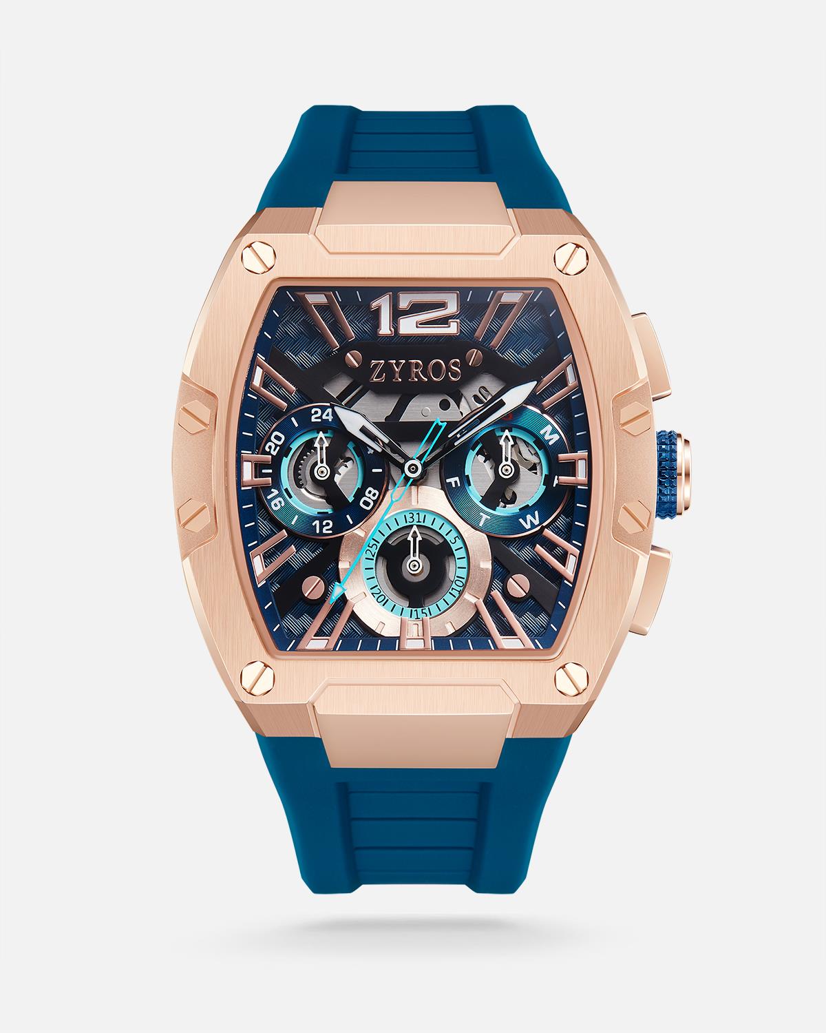 ZYROS Mavi Silikon Kordon Exclusive Erkek Saati 