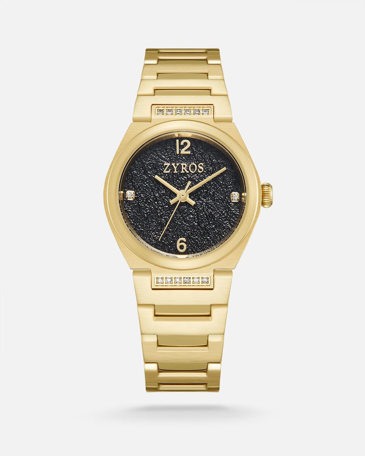 ZYROS Pırlantılı Gold Çelik Kordon Kadın Saati 