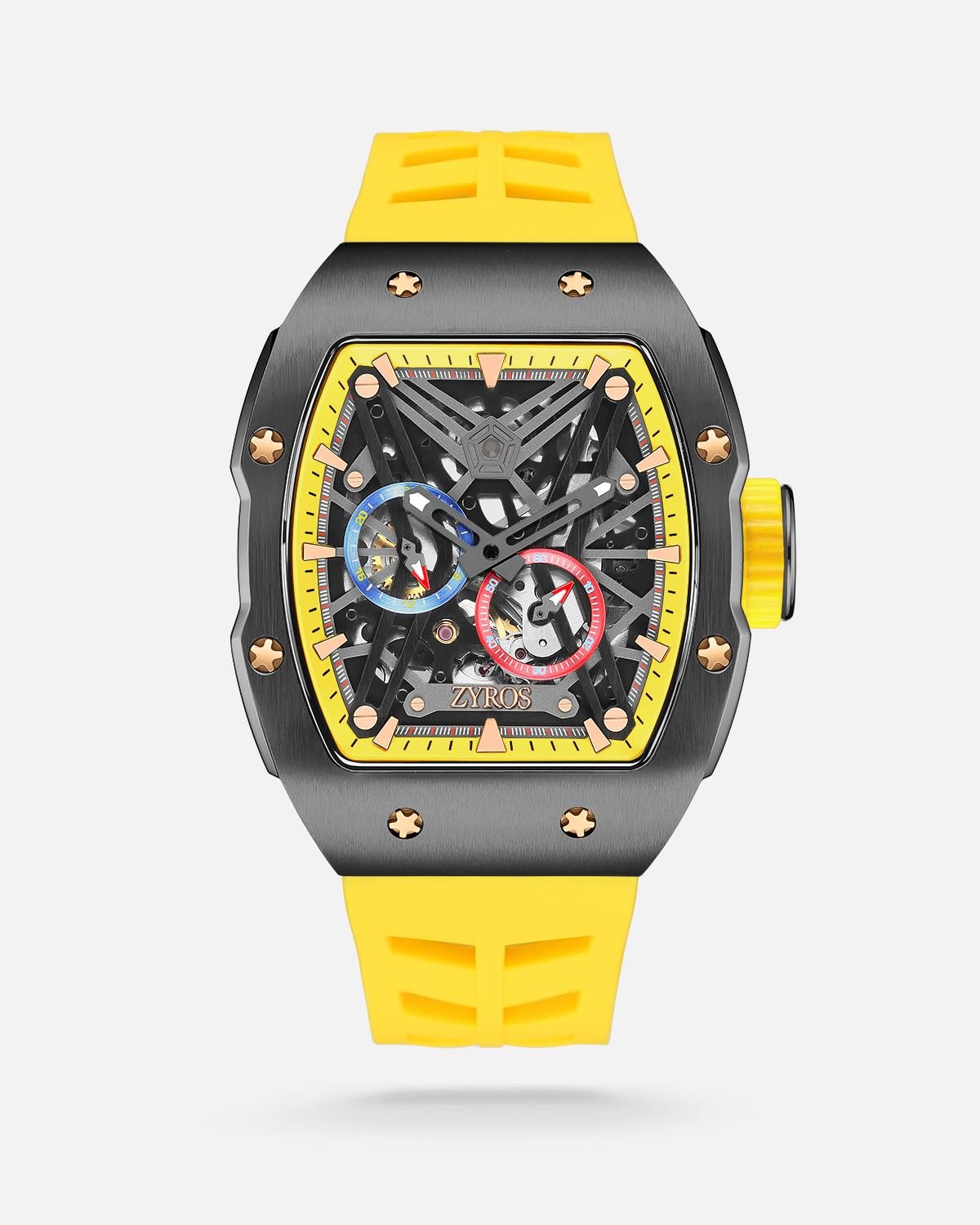 ZYROS Sarı Silikon Kordon Automatic Erkek Saati