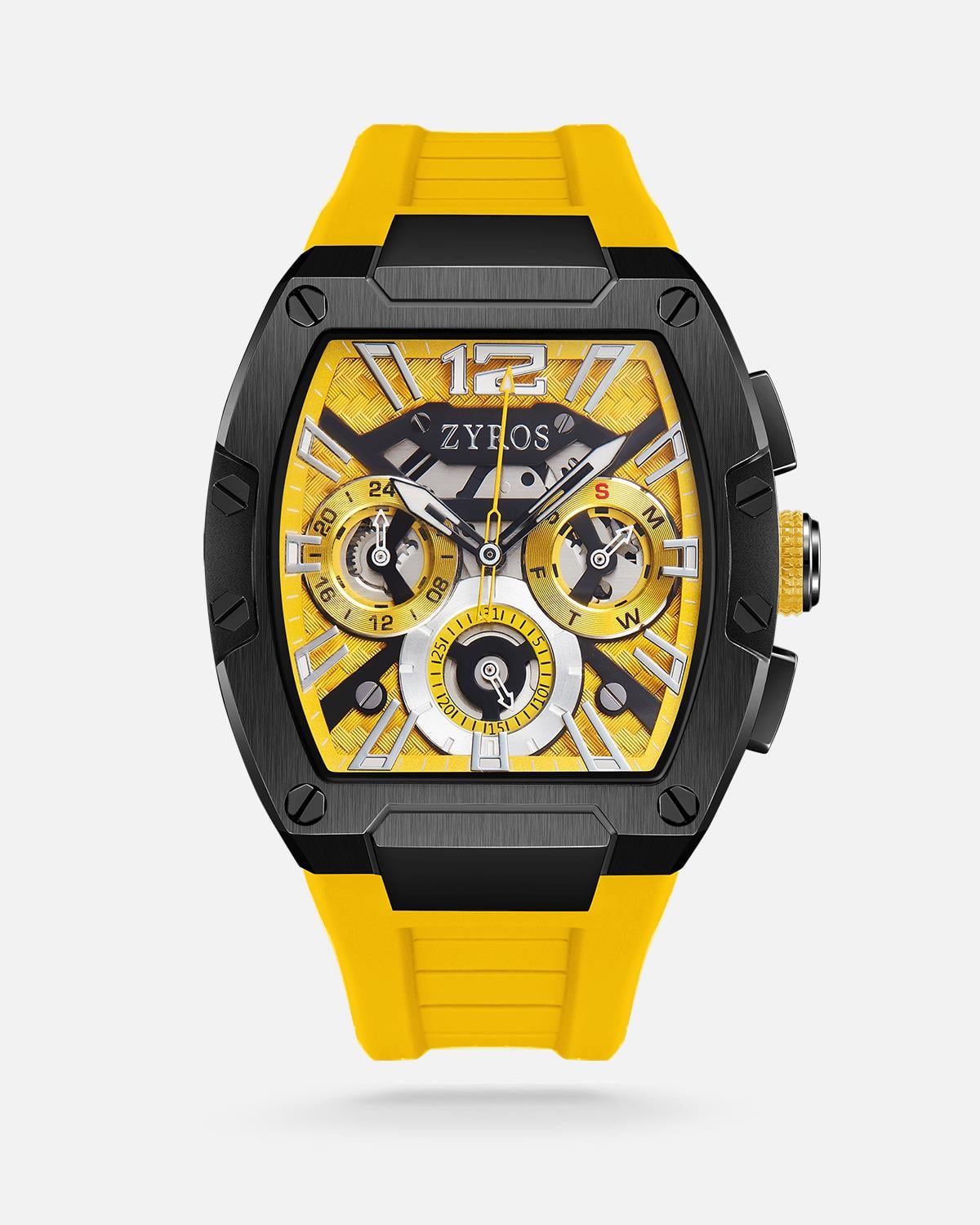ZYROS Sarı Silikon Kordon Exclusive Erkek Saati 