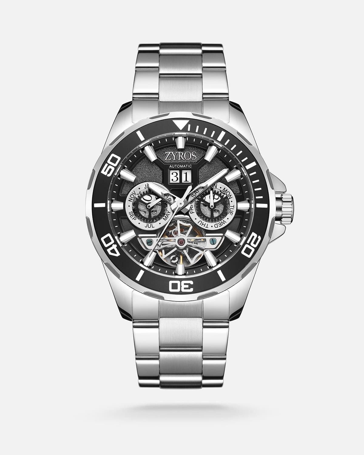 ZYROS Silver Çelik Kordon Automatic Erkek Saati 