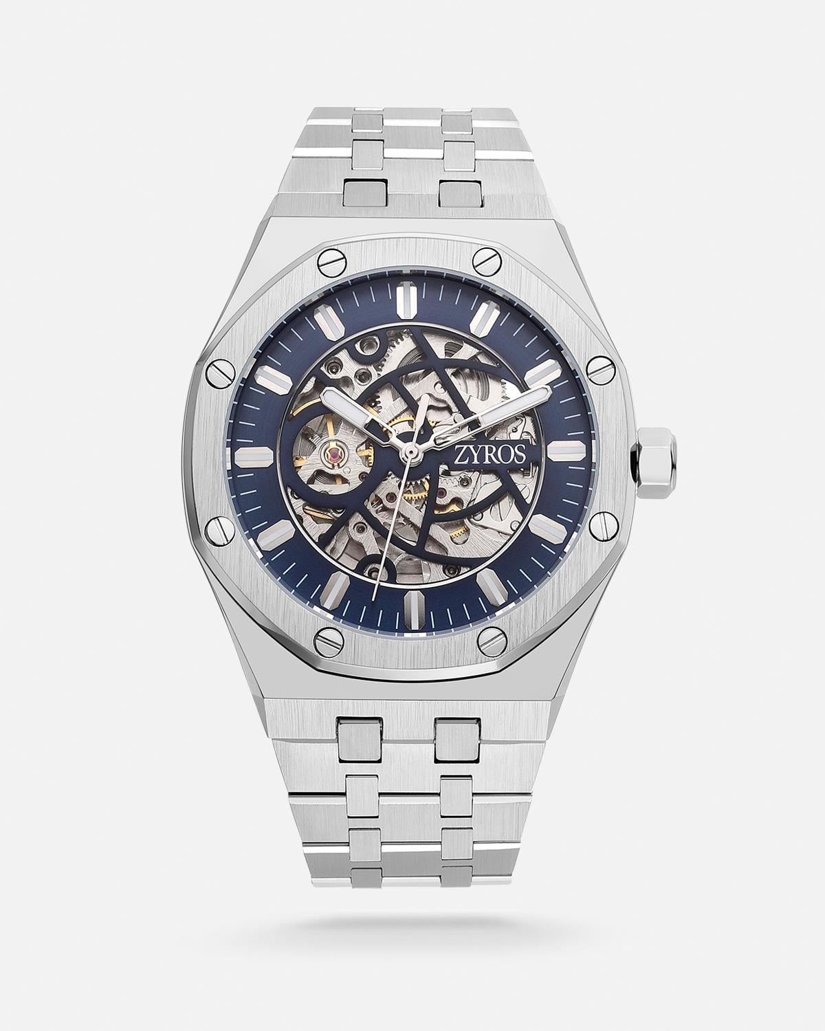 ZYROS Silver Çelik Kordon Automatic Erkek Saati 