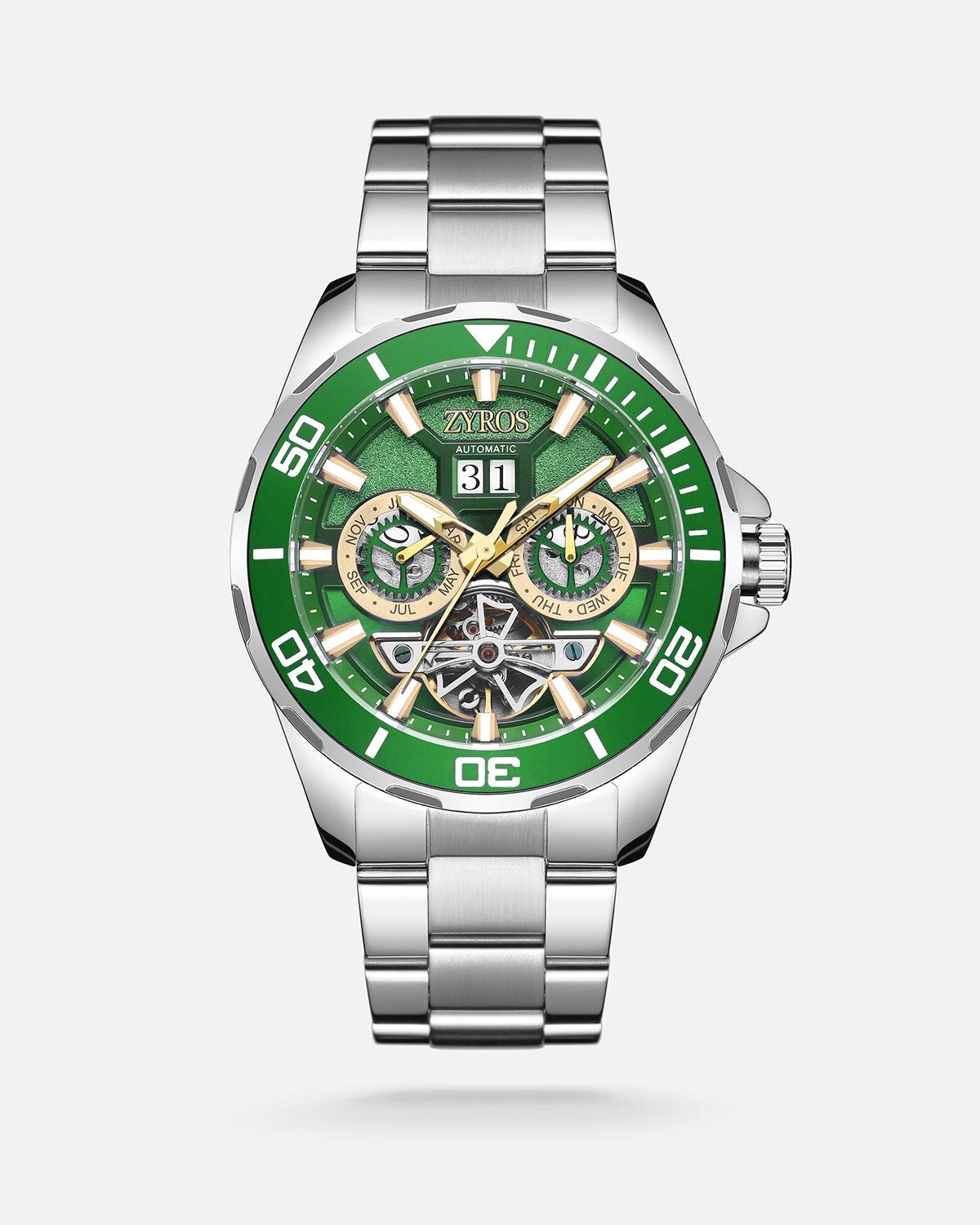 ZYROS Silver Çelik Kordon Automatic Erkek Saati 