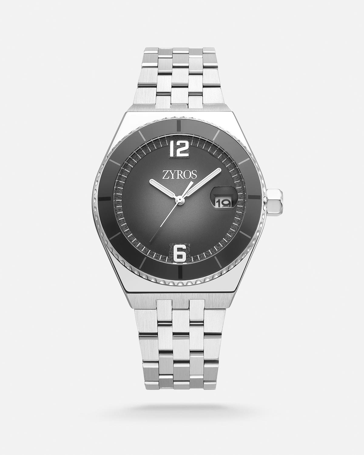 ZYROS Silver Çelik Kordon Erkek Saati 