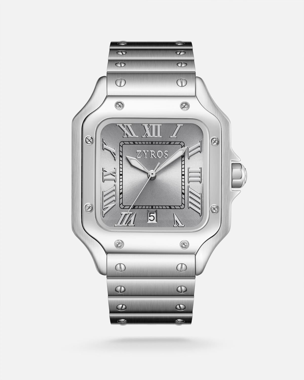 ZYROS Silver Çelik Kordon Erkek Saati 