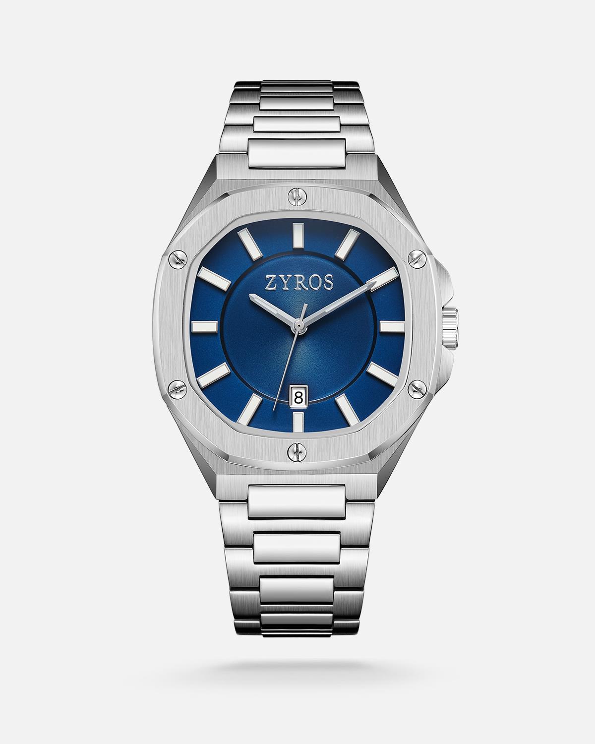 ZYROS Silver Çelik Kordon Erkek Saati 