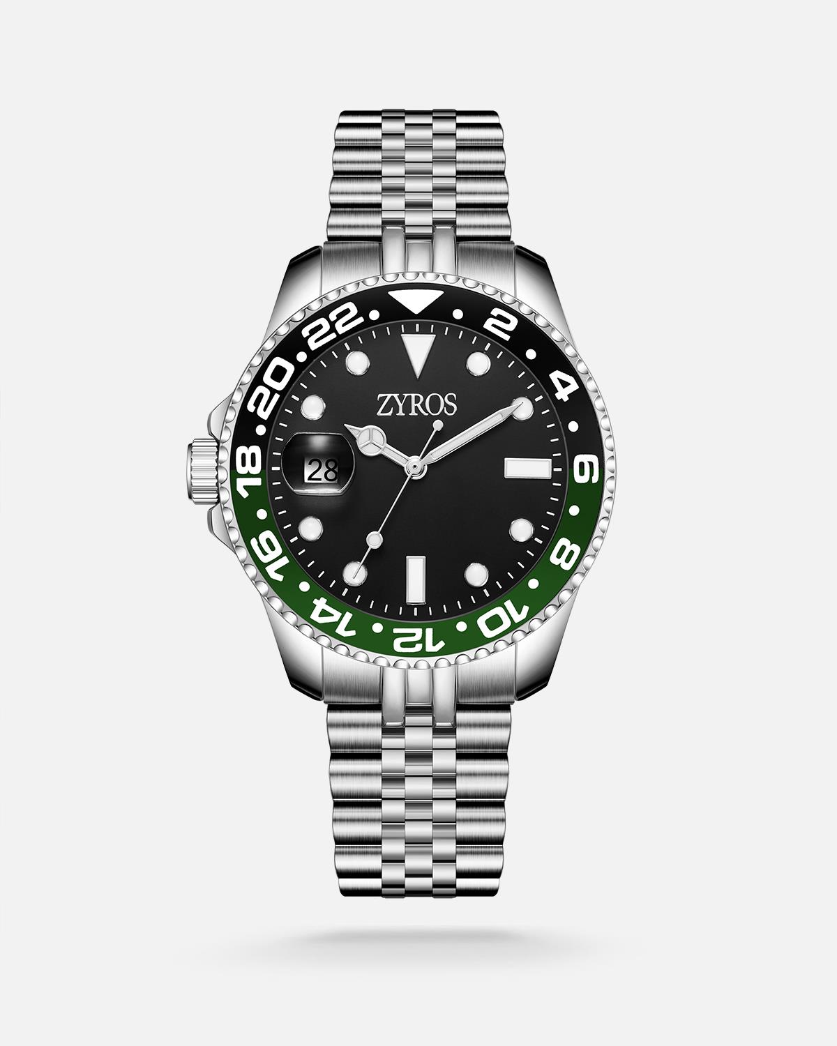 ZYROS Silver Çelik Kordon Erkek Saati 