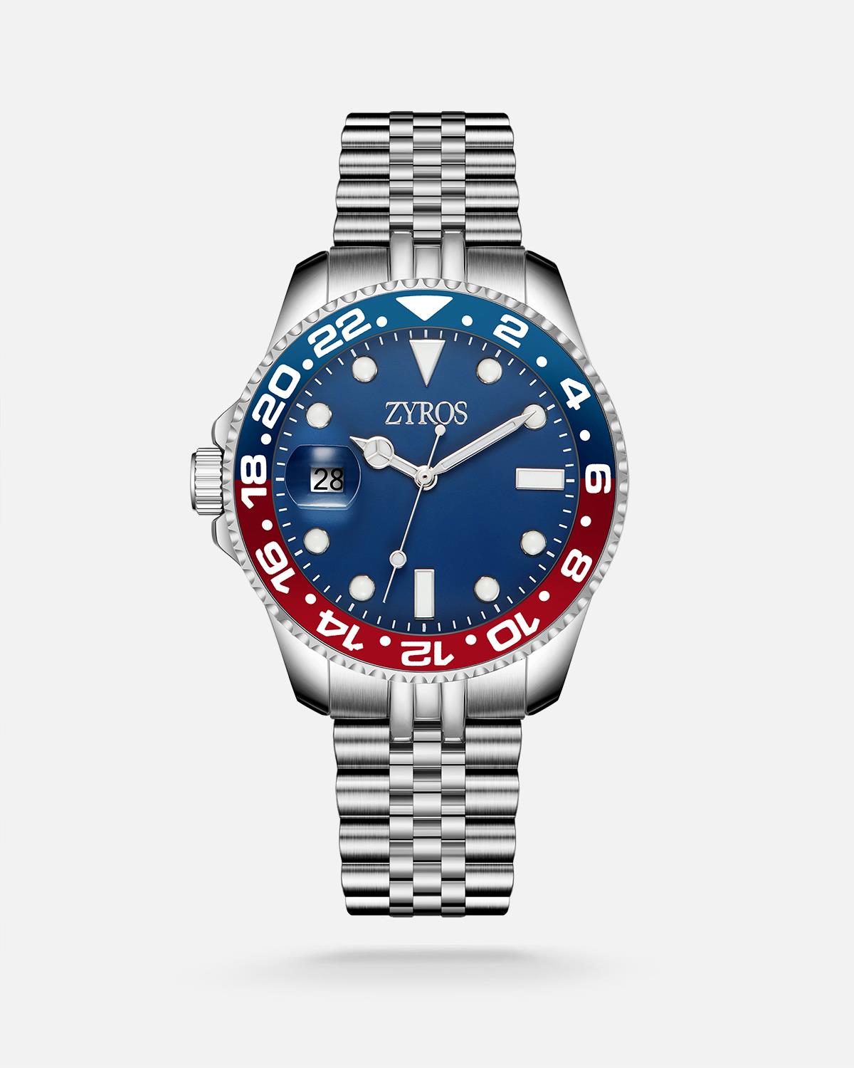 ZYROS Silver Çelik Kordon Erkek Saati 