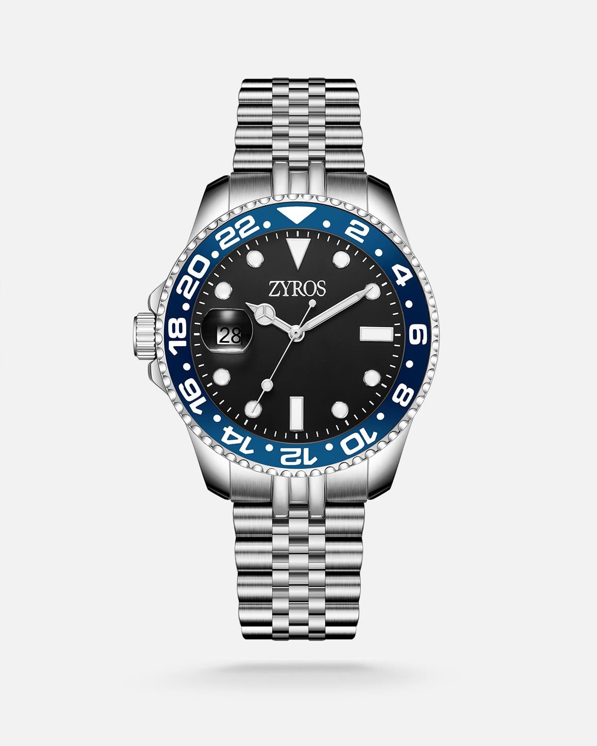 ZYROS Silver Çelik Kordon Erkek Saati 