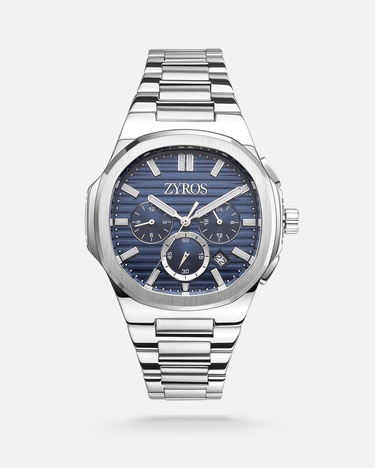 ZYROS Silver Çelik Kordon Exclusive Erkek Saati 
