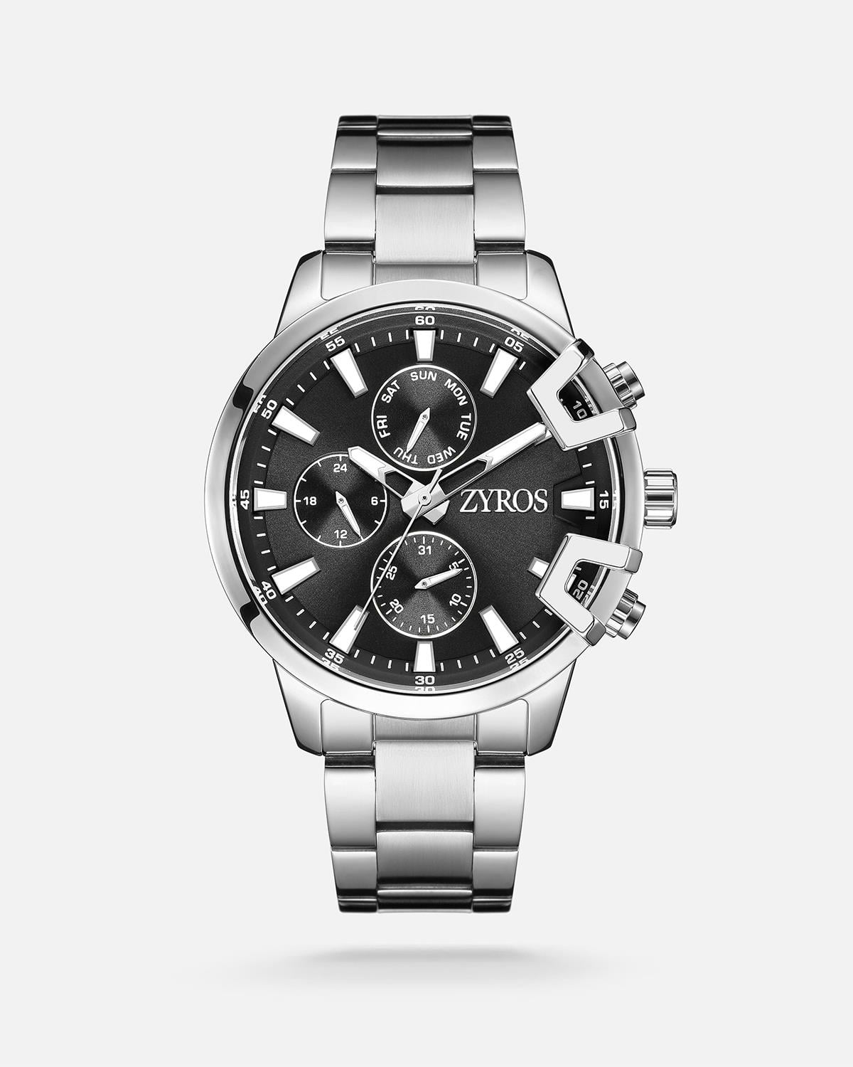 ZYROS Silver Çelik Kordon Exclusive Erkek Saati 