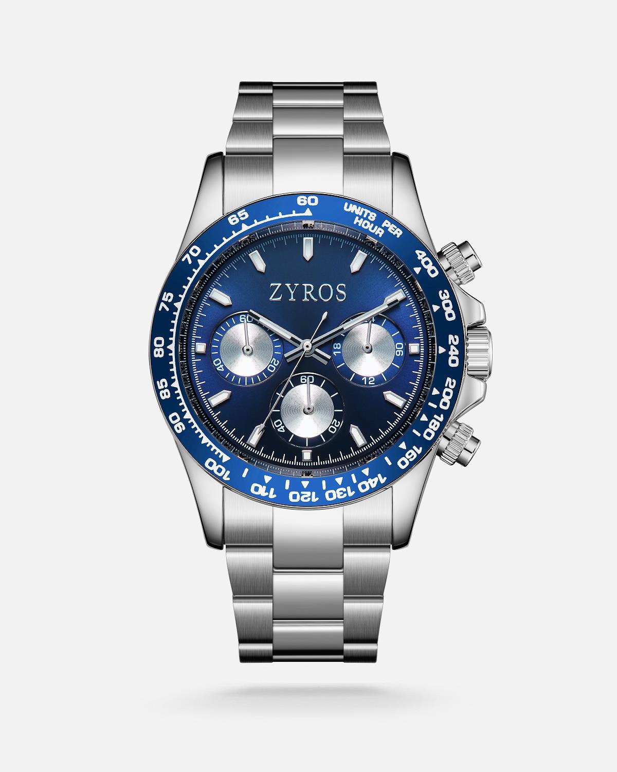 ZYROS Silver Çelik Kordon Exclusive Erkek Saati 