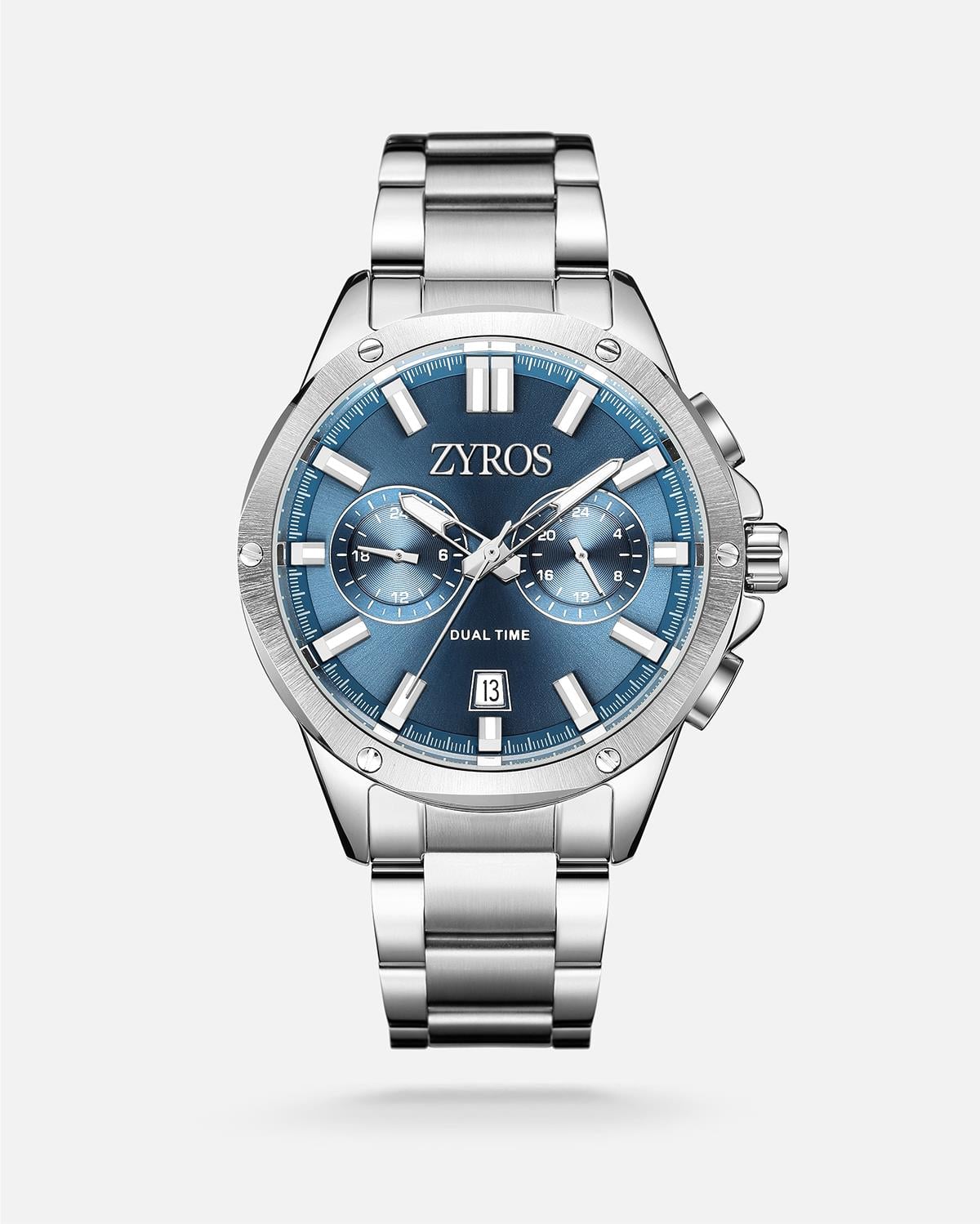 ZYROS Silver Çelik Kordon Exclusive Erkek Saati 