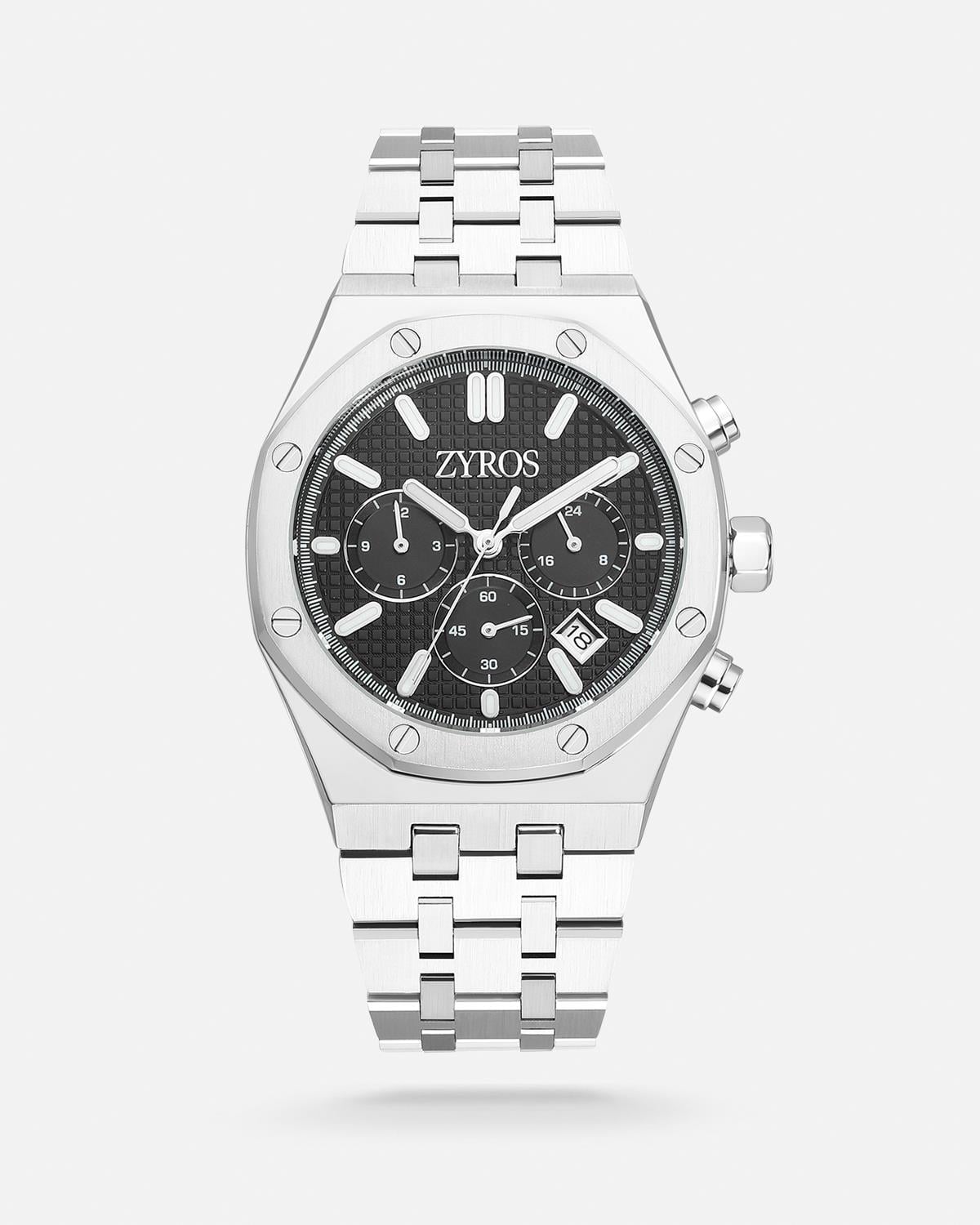 ZYROS Silver Çelik Kordon Exclusive Erkek Saati 